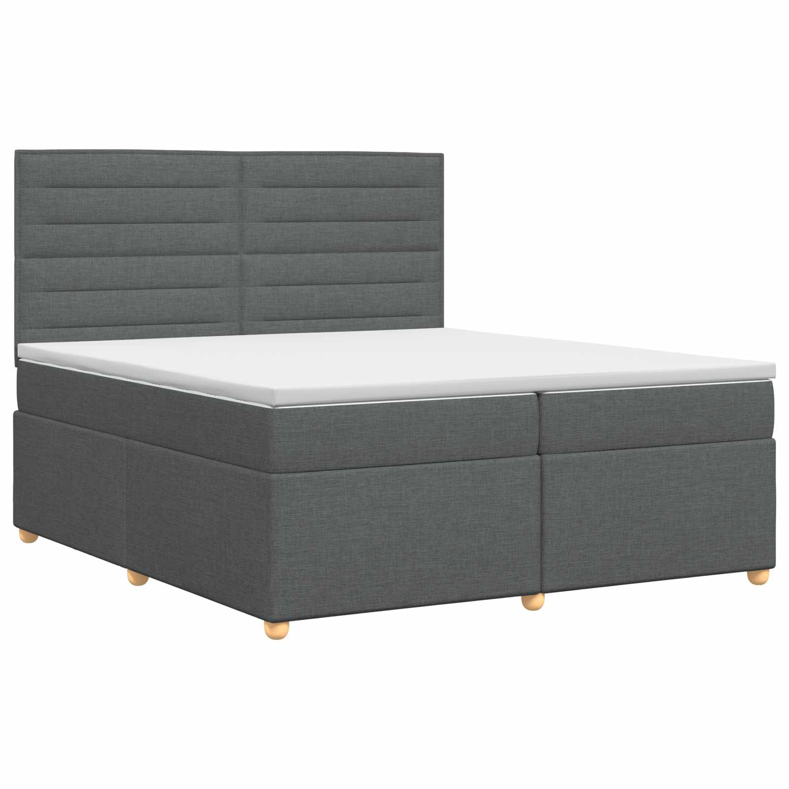 Κρεβάτι box spring με στρώμα Σκούρο Γκρι 200 x 200 cm Ύφασμα