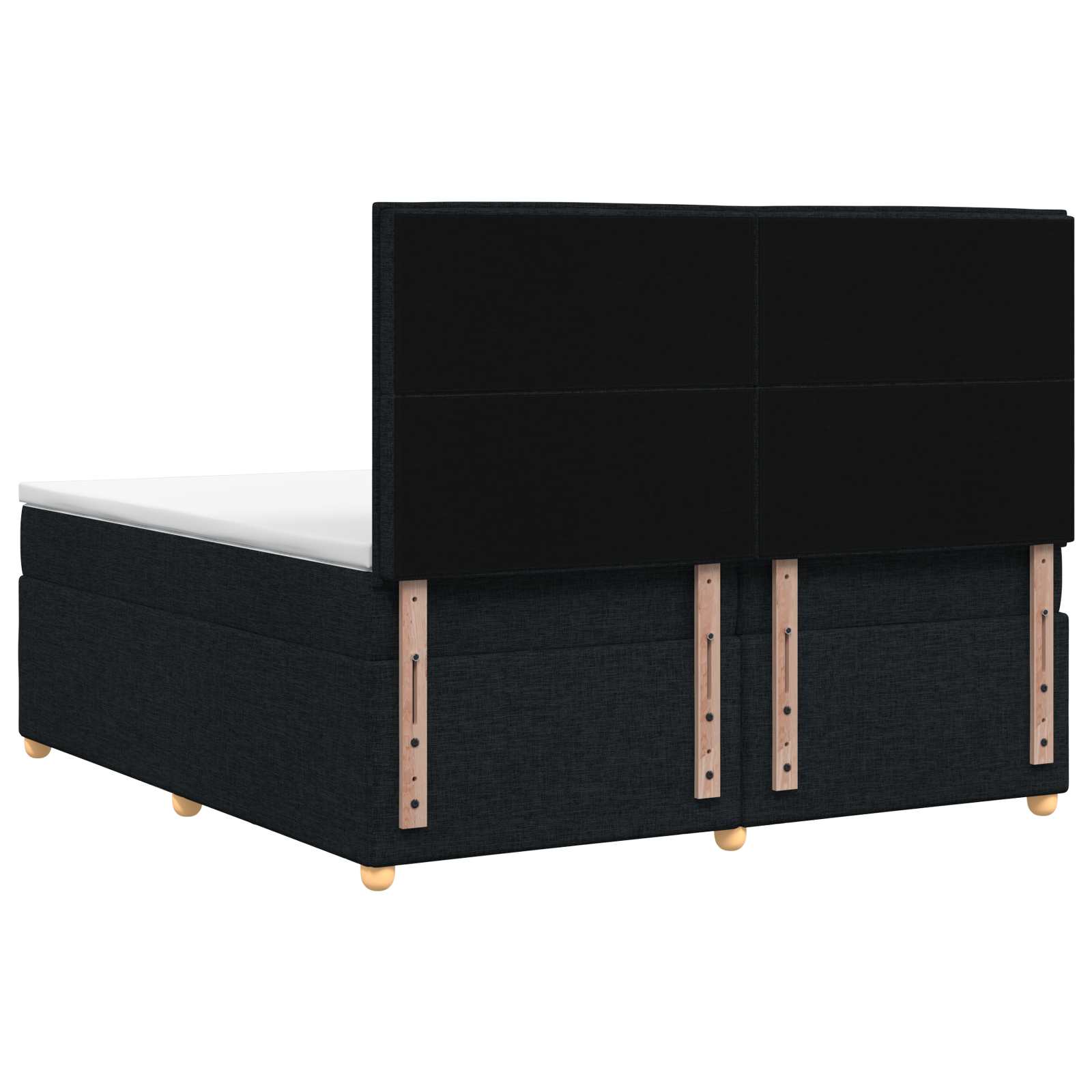 Κρεβάτι box spring με στρώμα Μαύρο 200 x 200 cm Ύφασμα - Pakobazaar
