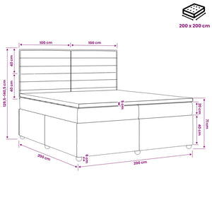 Κρεβάτι box spring με στρώμα Μπλε 200 x 200 cm Ύφασμα