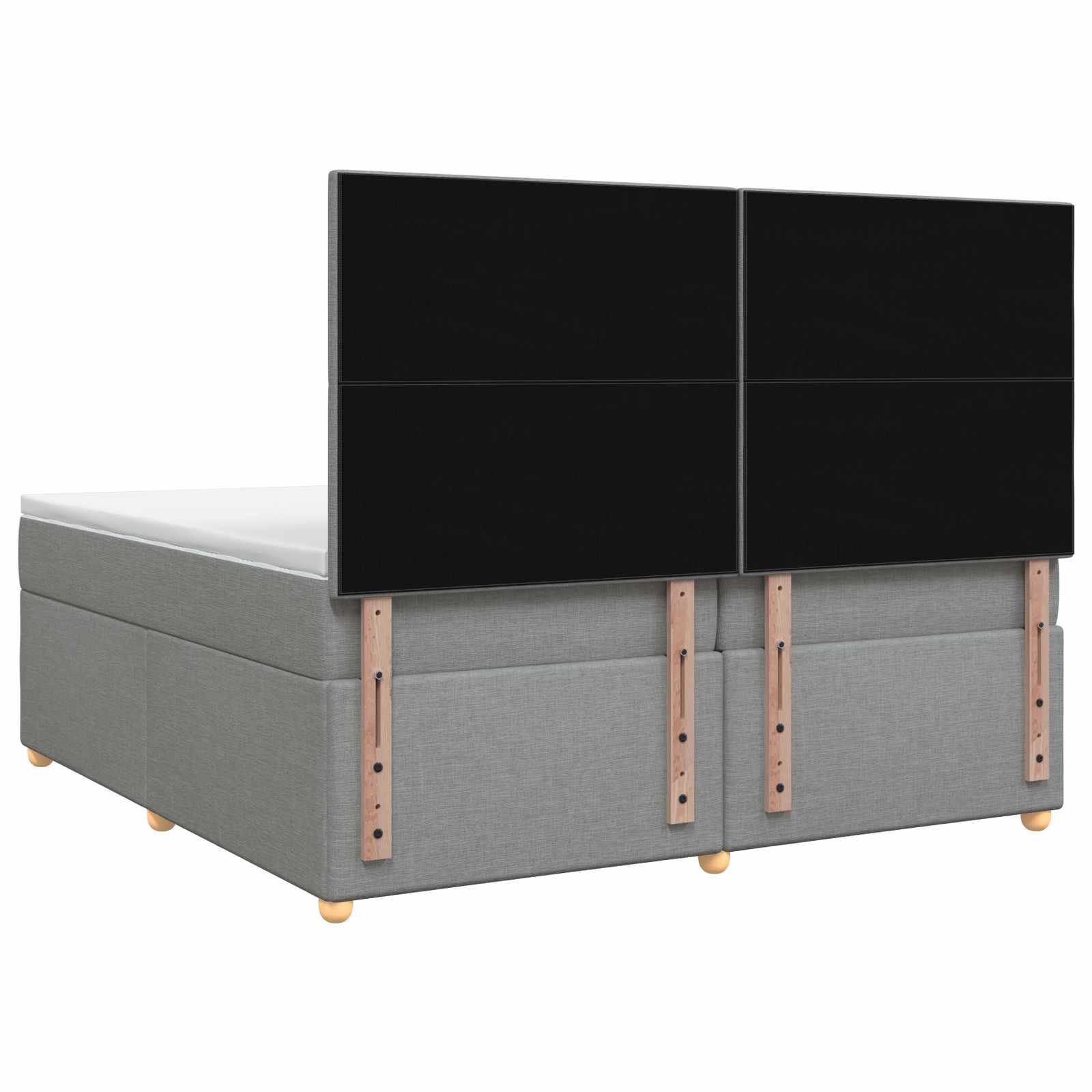 Κρεβάτι box spring με στρώμα Ανοιχτό γκρι 200 x 200 cm Ύφασμα - Pakobazaar