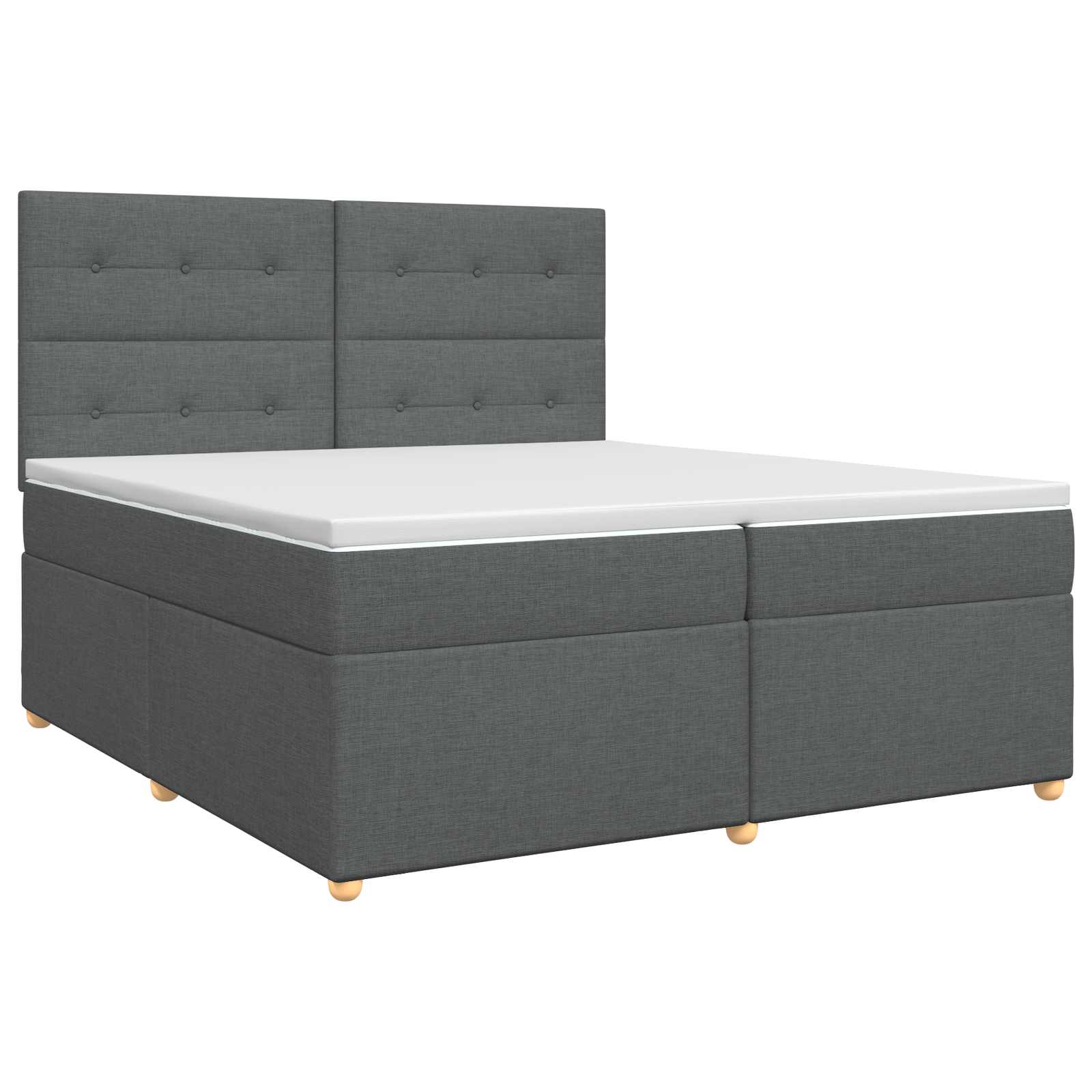 Κρεβάτι box spring με στρώμα Σκούρο Γκρι 200 x 200 cm Ύφασμα - Pakobazaar