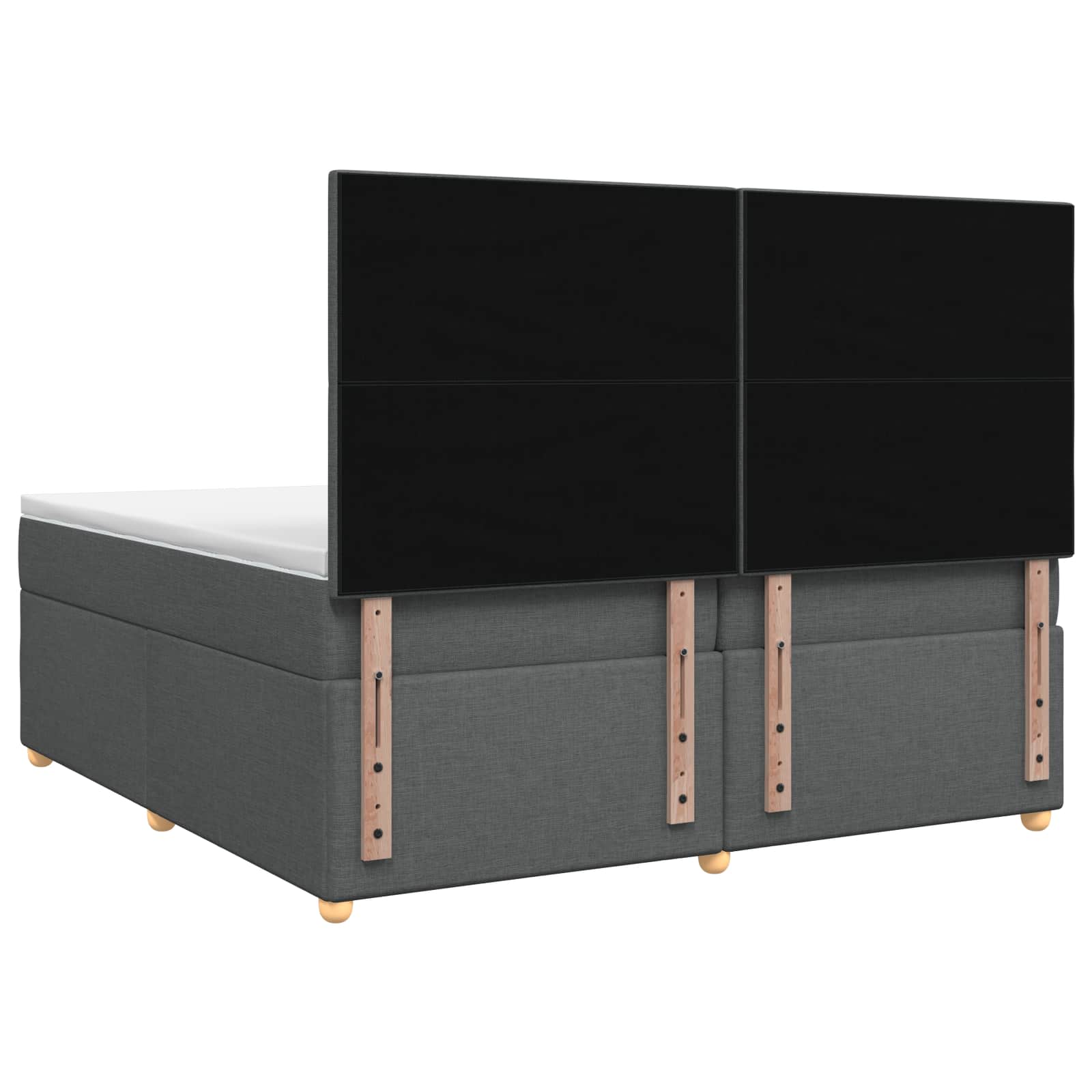 Κρεβάτι box spring με στρώμα Σκούρο Γκρι 200 x 200 cm Ύφασμα - Pakobazaar