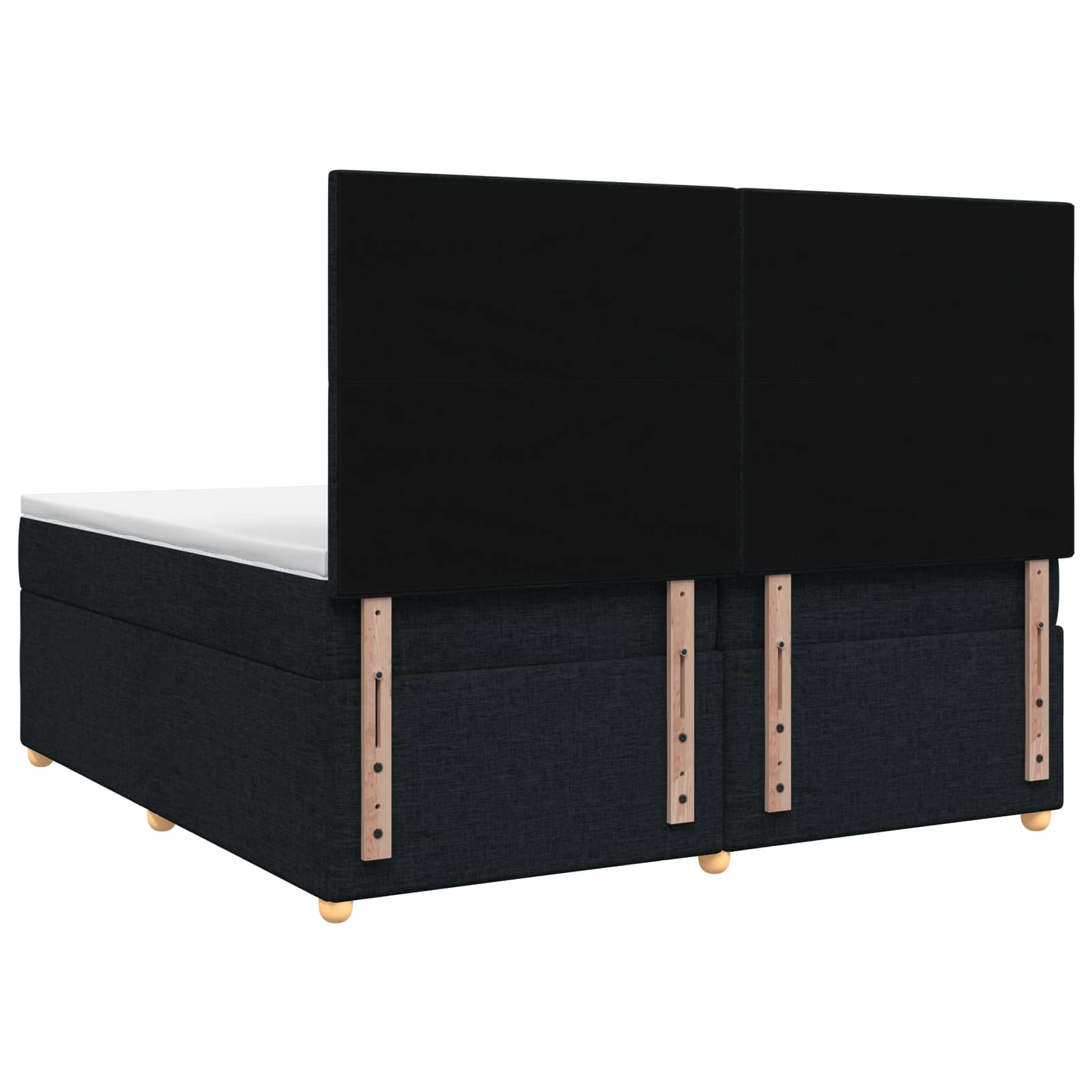 Κρεβάτι box spring με στρώμα Μαύρο 200 x 200 cm Ύφασμα - Pakobazaar
