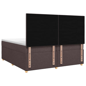 Κρεβάτι box spring με στρώμα Σκούρο Καφέ 200 x 200 cm Ύφασμα