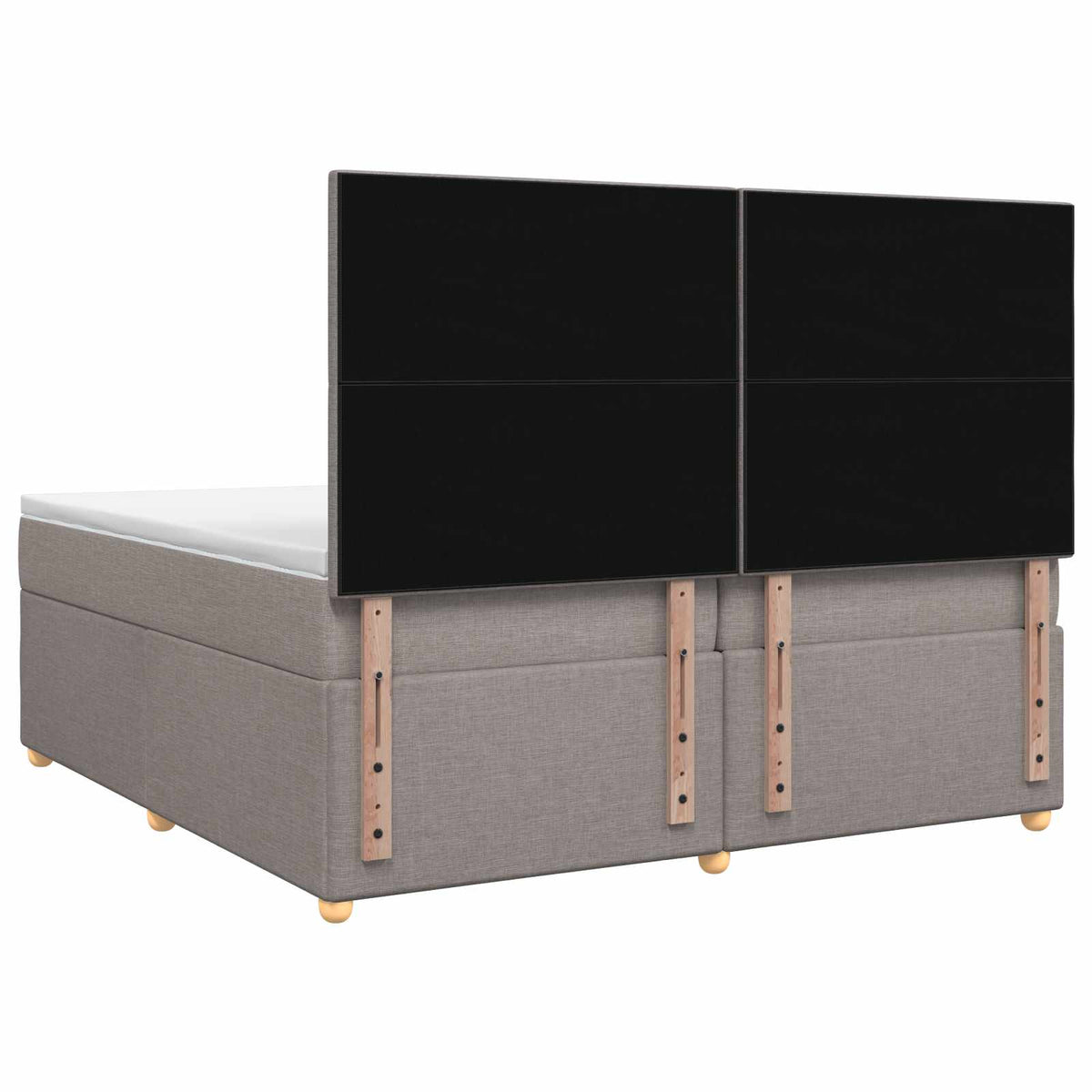 Κρεβάτι box spring με στρώμα Taupe 200 x 200 cm Ύφασμα - Pakobazaar