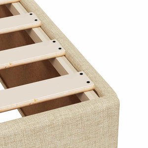 Κρεβάτι box spring με στρώμα Κρεμ 200 x 200 cm Ύφασμα