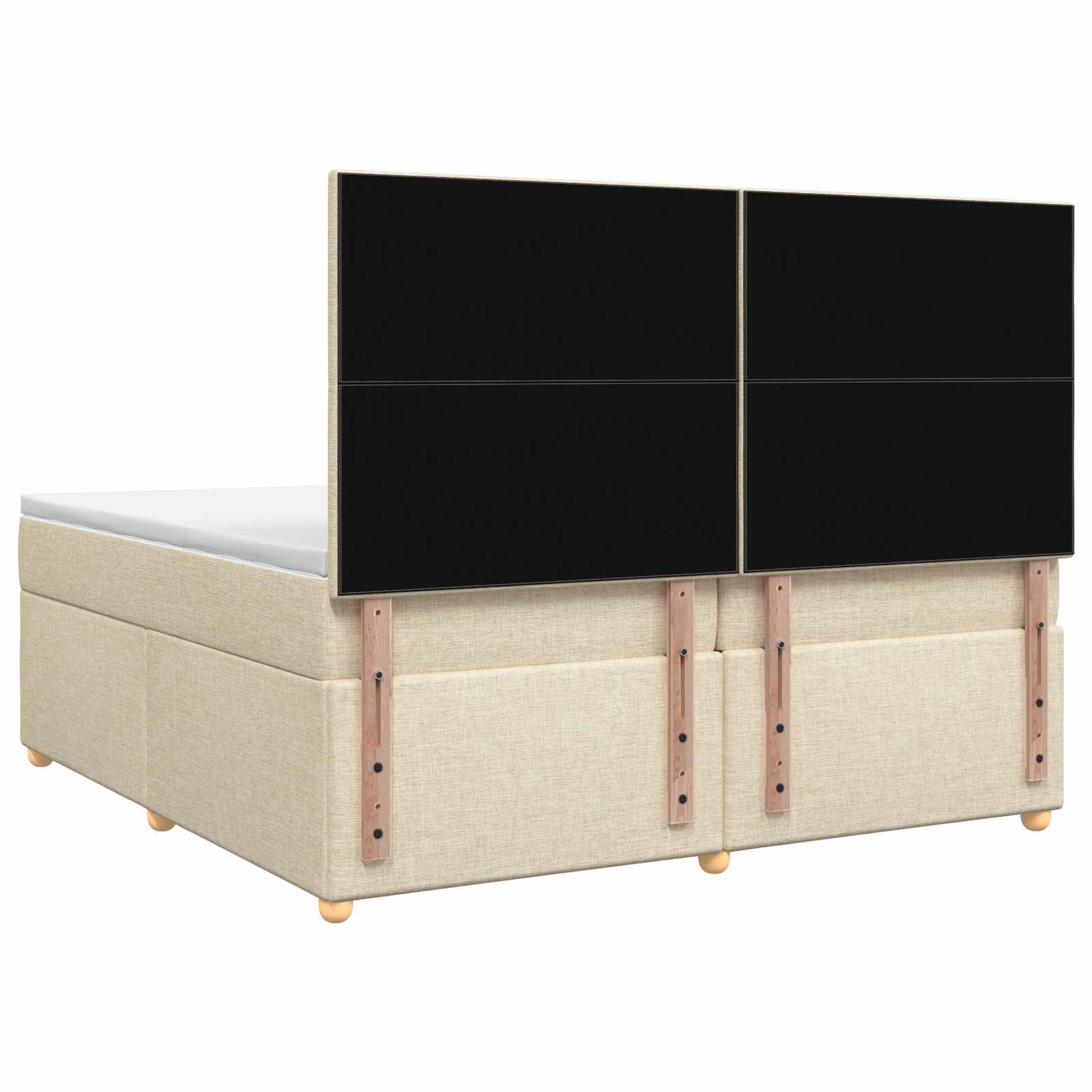 Κρεβάτι box spring με στρώμα Κρεμ 200 x 200 cm Ύφασμα