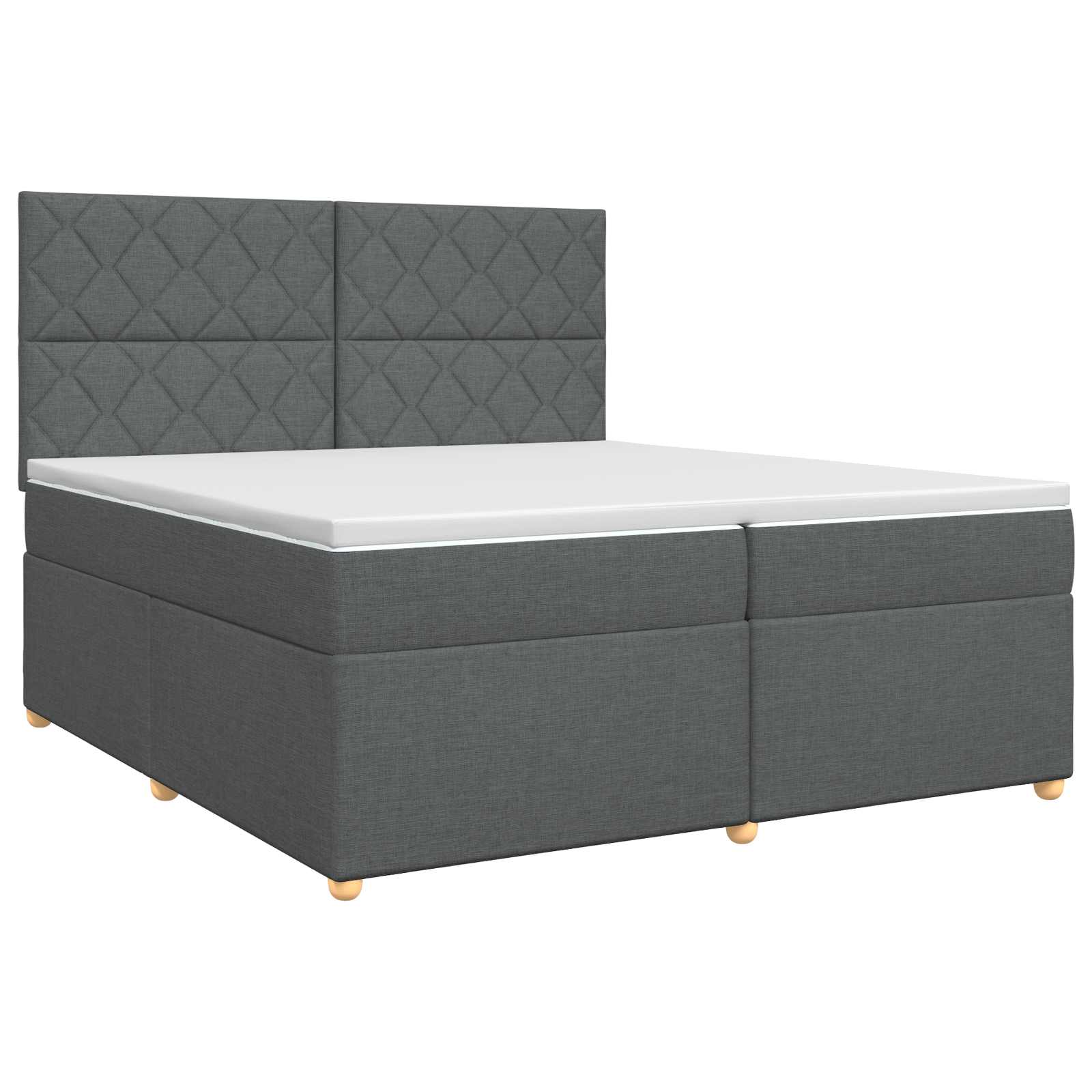 Κρεβάτι box spring με στρώμα Σκούρο Γκρι 200 x 200 cm Ύφασμα - Pakobazaar