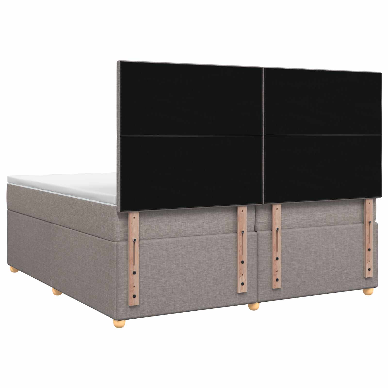 Κρεβάτι box spring με στρώμα Taupe 200 x 200 cm Ύφασμα - Pakobazaar