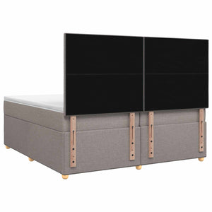 Κρεβάτι box spring με στρώμα Taupe 200 x 200 cm Ύφασμα - Pakobazaar