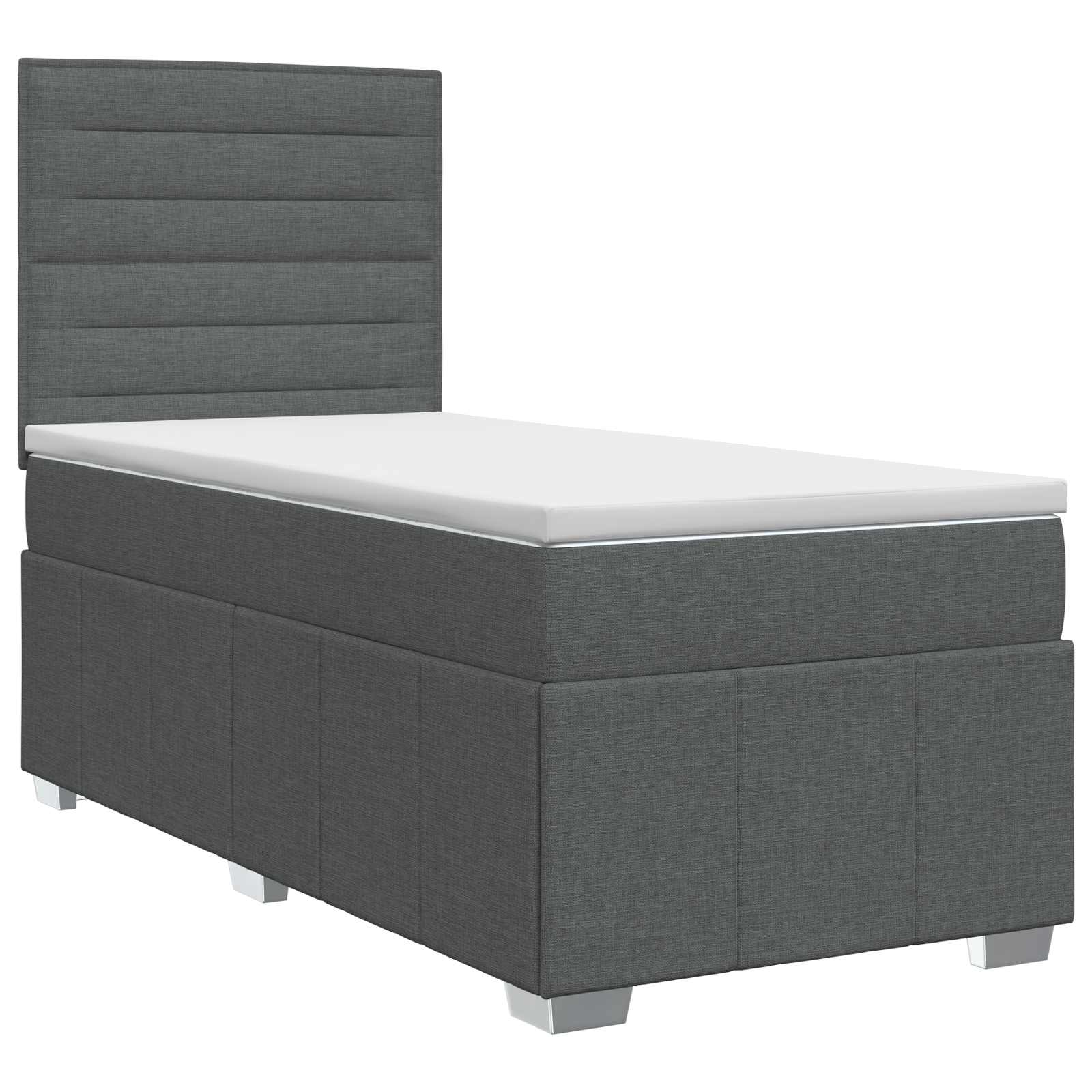 Κρεβάτι box spring με στρώμα Σκούρο Γκρι 80 x 200 cm Ύφασμα - Pakobazaar