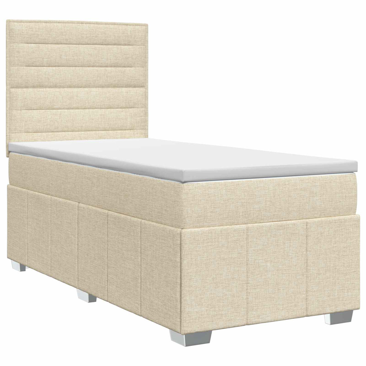 Κρεβάτι box spring με στρώμα Κρεμ 80 x 200 cm Ύφασμα - Pakobazaar