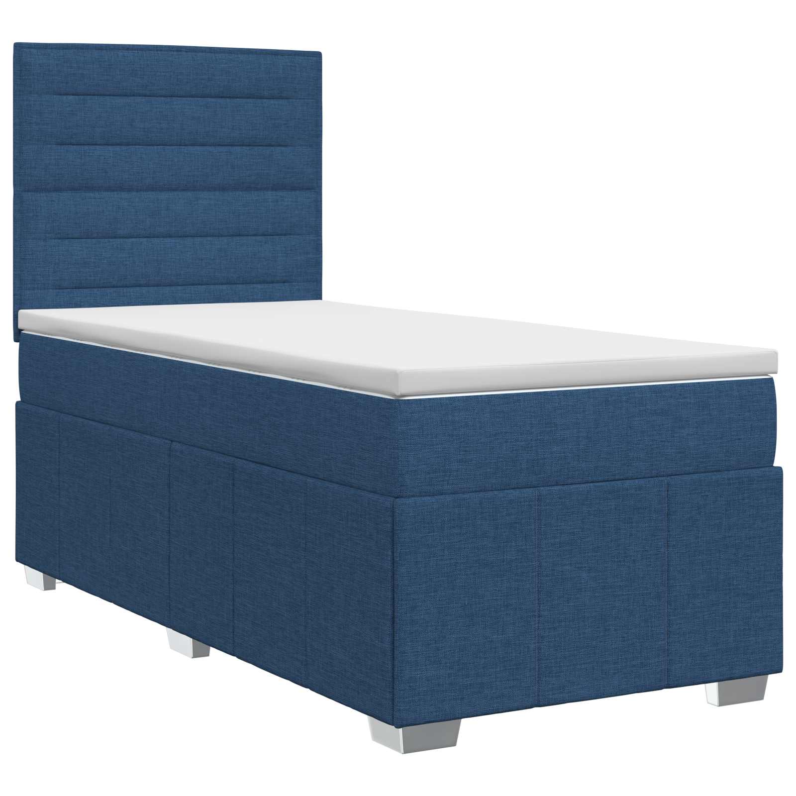 Κρεβάτι box spring με στρώμα Μπλε 80 x 200 cm Ύφασμα