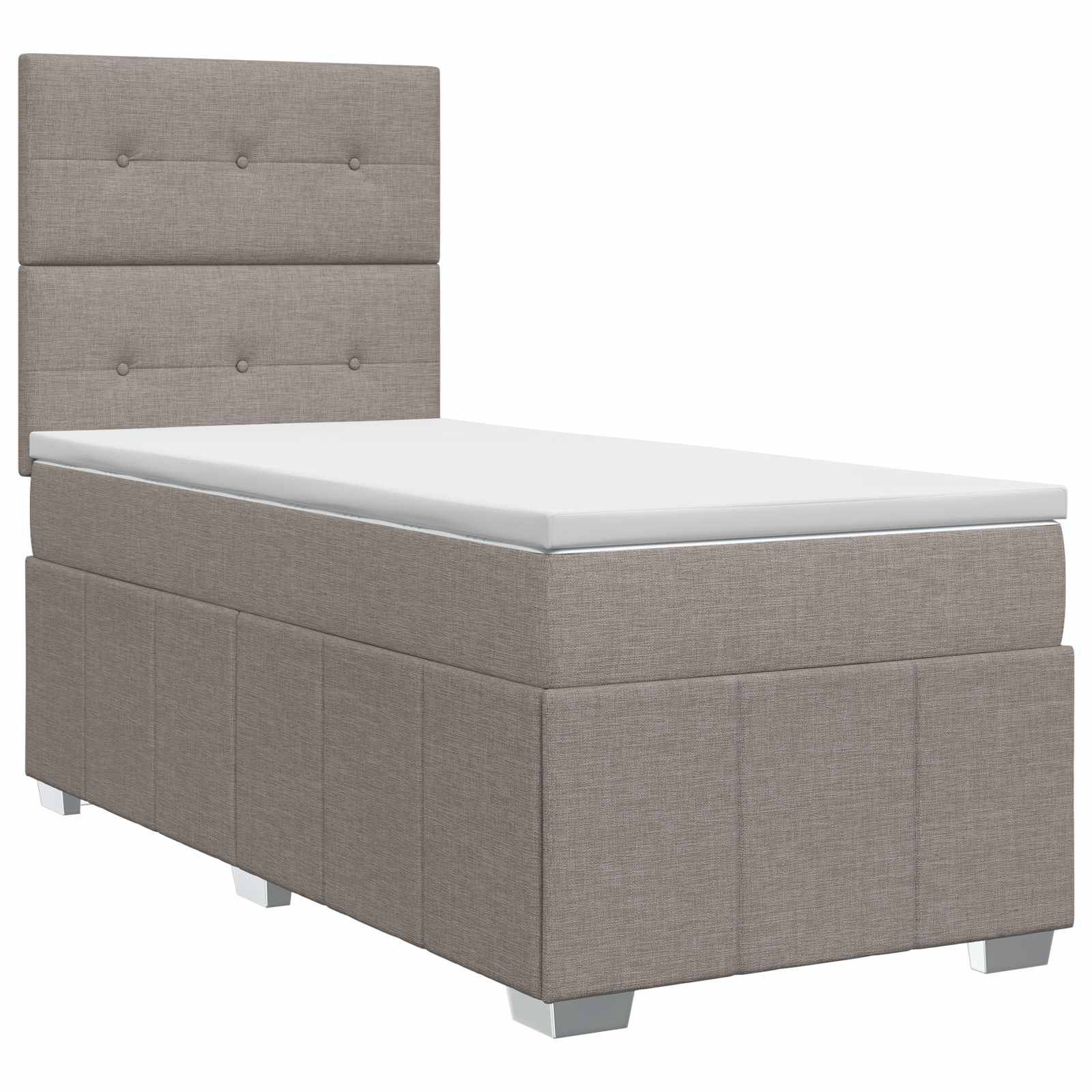 Κρεβάτι box spring με στρώμα Taupe 80 x 200 cm Ύφασμα