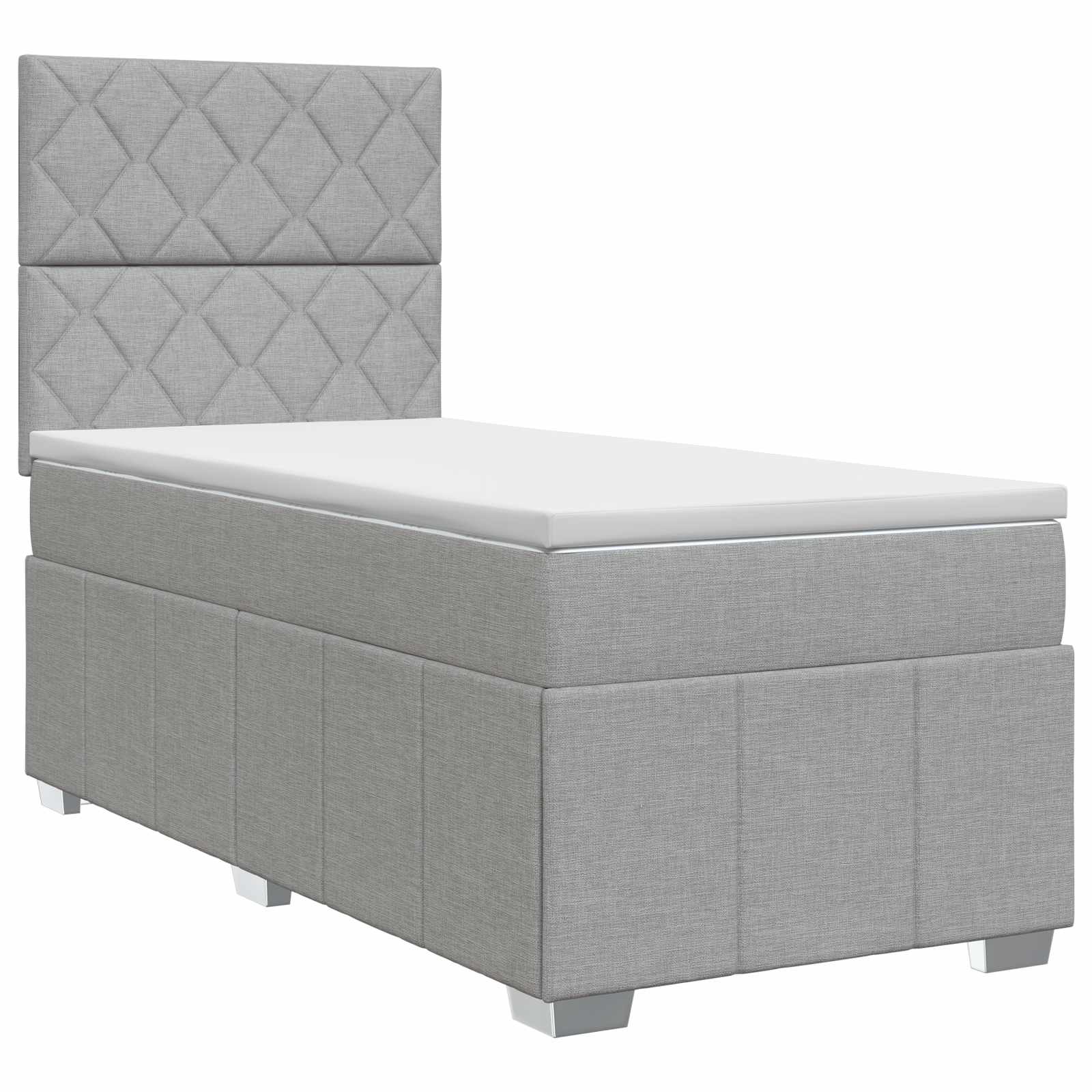 Κρεβάτι box spring με στρώμα Ανοιχτό γκρι 80 x 200 cm Ύφασμα - Pakobazaar