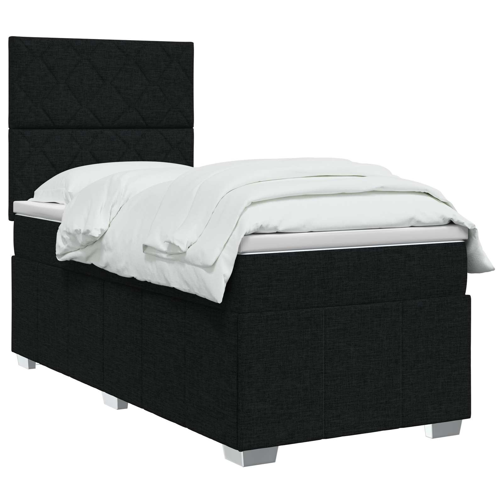 Κρεβάτι box spring με στρώμα Μαύρο 80 x 200 cm Ύφασμα