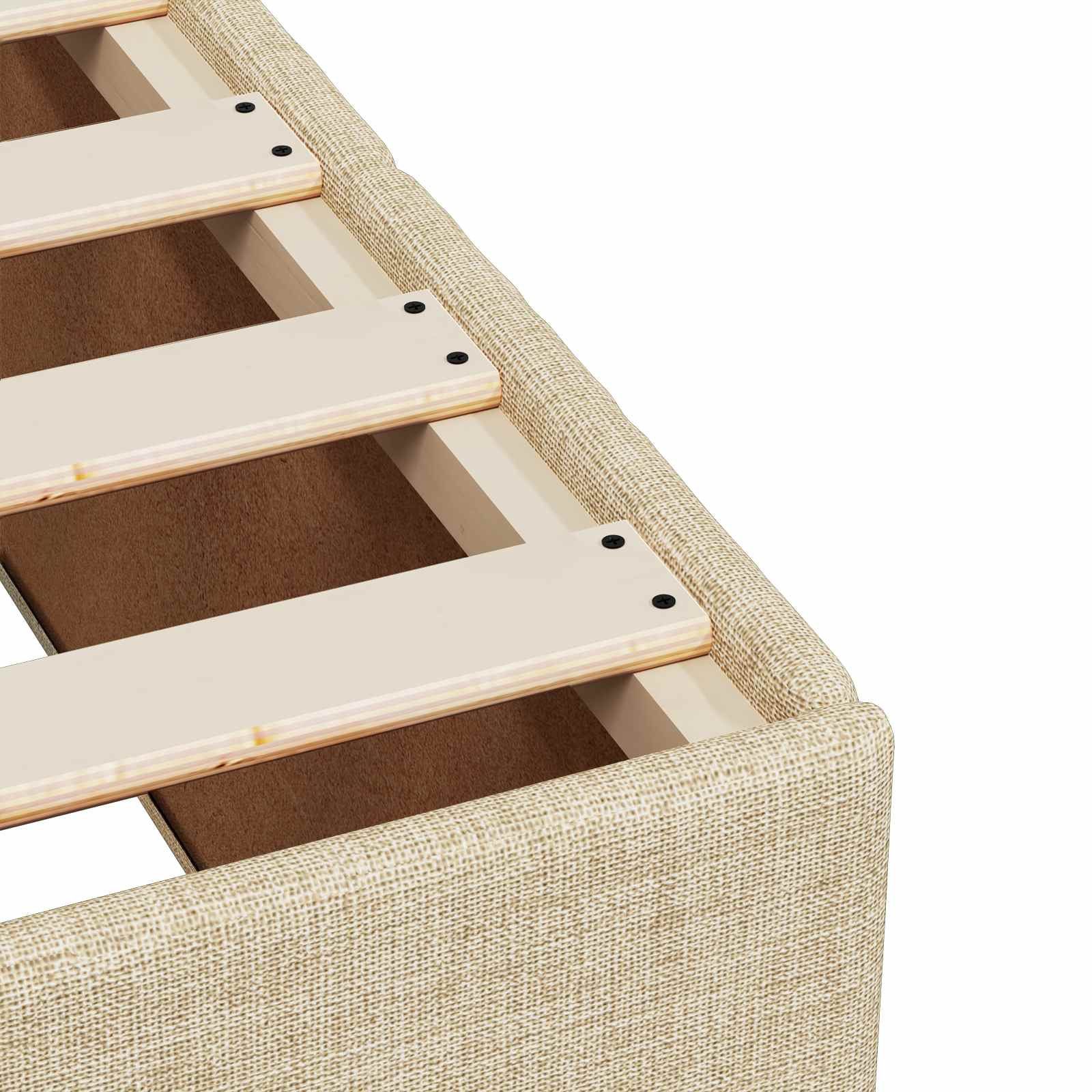 Κρεβάτι box spring με στρώμα Κρεμ 90 x 190 cm Ύφασμα - Pakobazaar