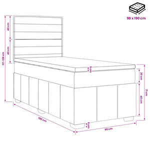Κρεβάτι box spring με στρώμα Κρεμ 90 x 190 cm Ύφασμα - Pakobazaar
