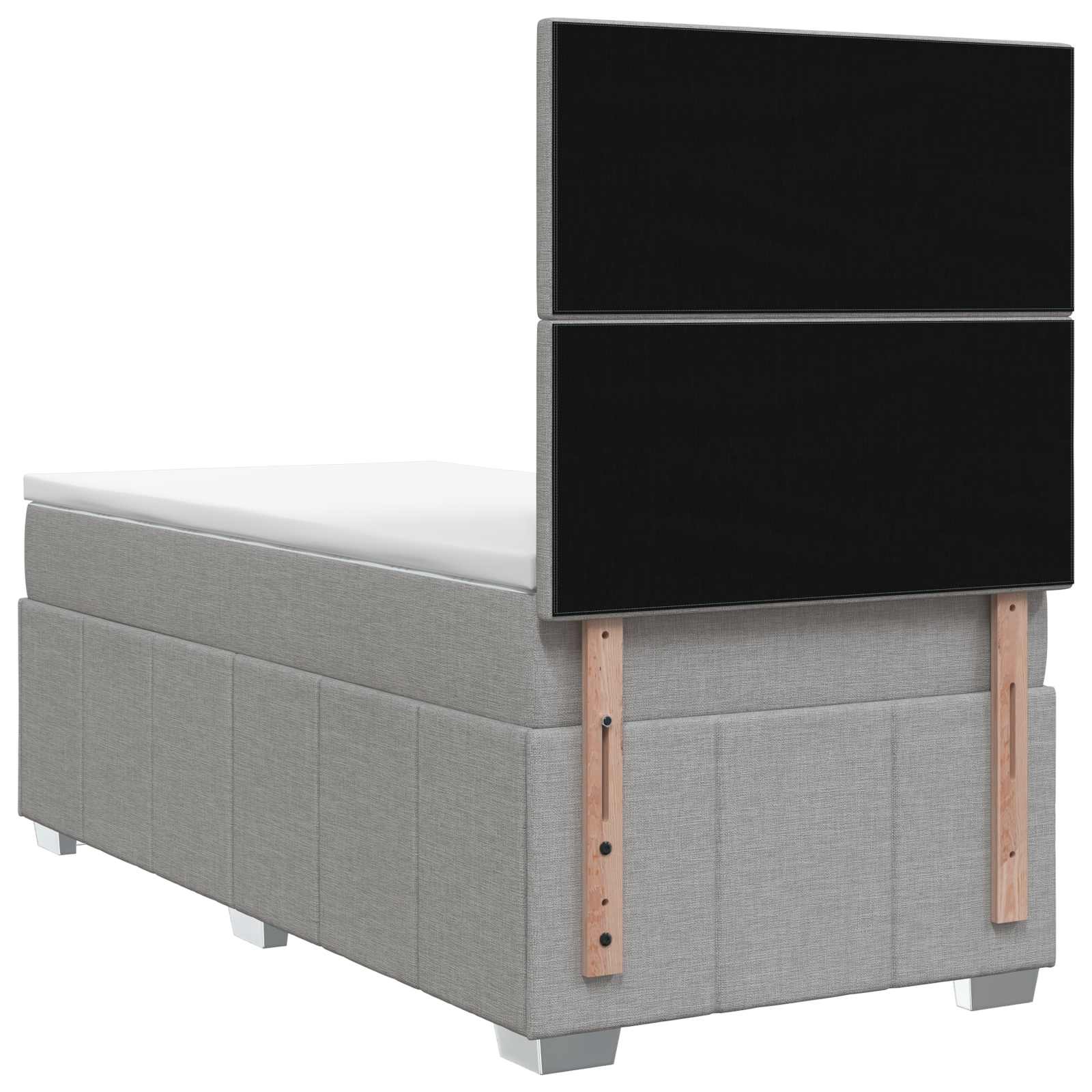 Κρεβάτι box spring με στρώμα Ανοιχτό γκρι 90 x 190 cm Ύφασμα - Pakobazaar