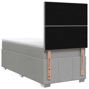 Κρεβάτι box spring με στρώμα Ανοιχτό γκρι 90 x 190 cm Ύφασμα - Pakobazaar
