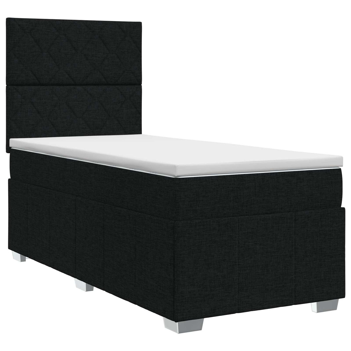 Κρεβάτι box spring με στρώμα Μαύρο 90 x 190 cm Ύφασμα - Pakobazaar