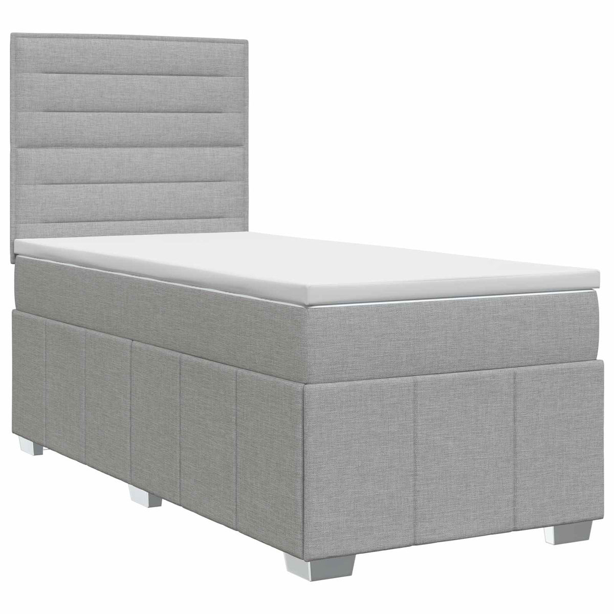 Κρεβάτι box spring με στρώμα Ανοιχτό γκρι 90 x 200 cm Ύφασμα - Pakobazaar