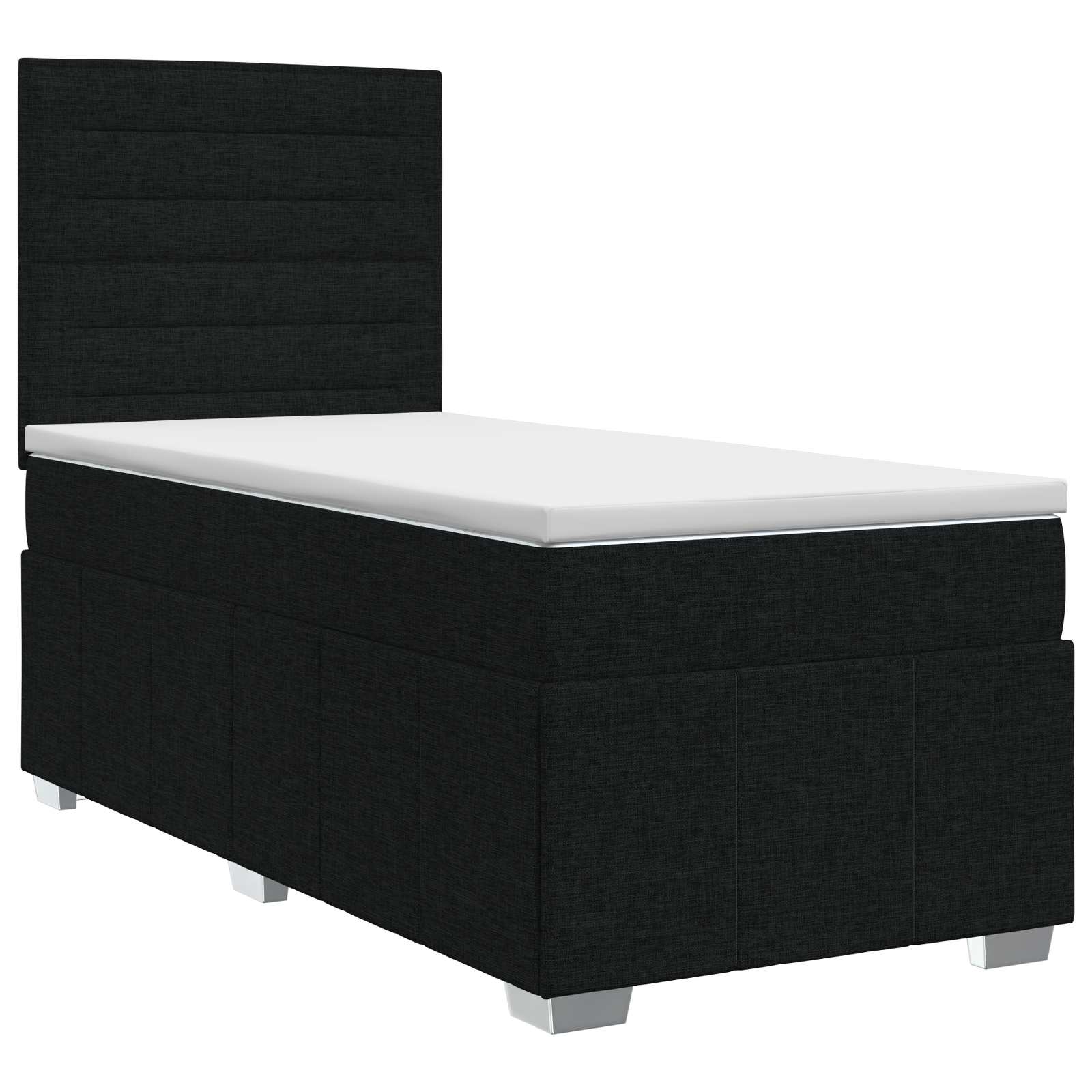 Κρεβάτι box spring με στρώμα Μαύρο 90 x 200 cm Ύφασμα - Pakobazaar