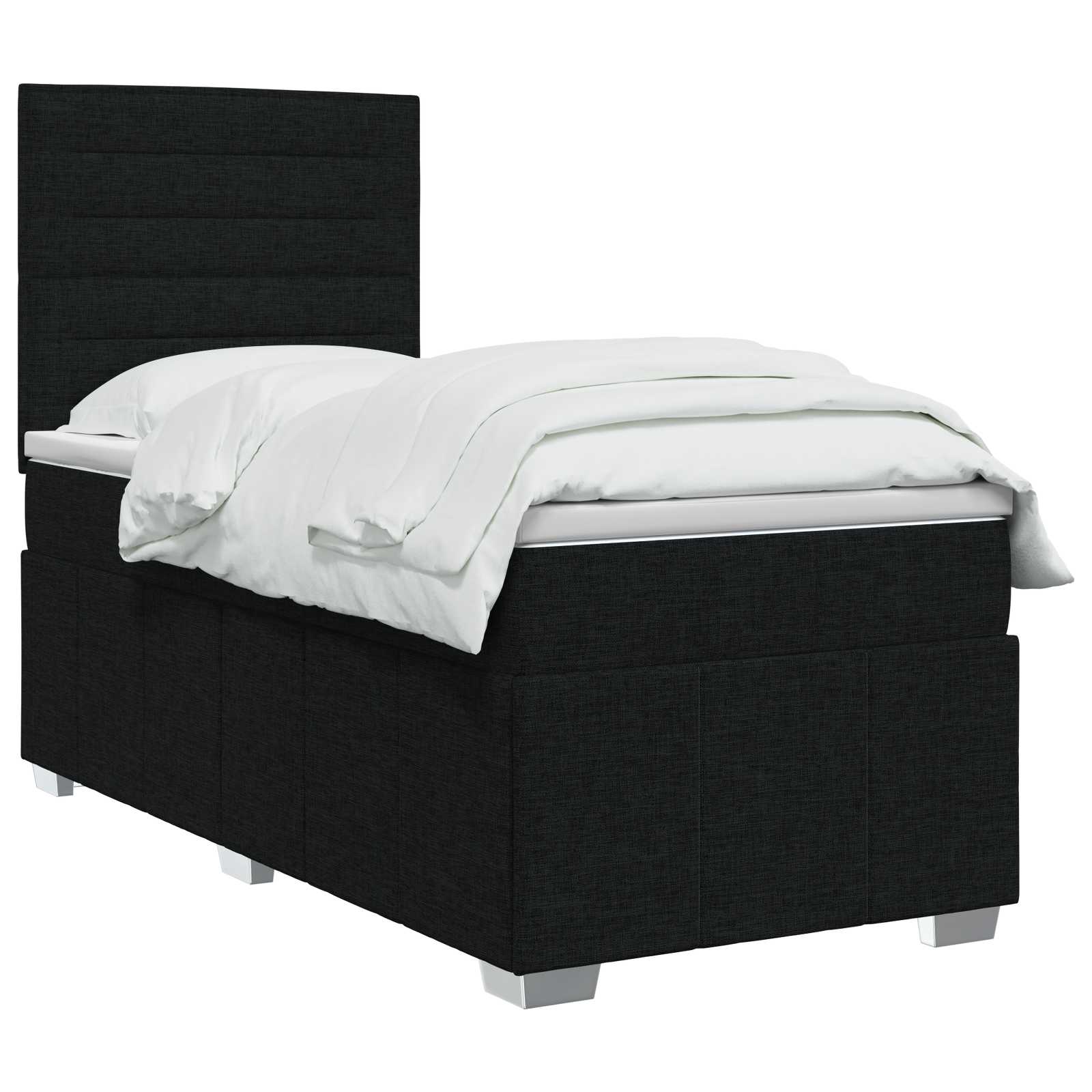 Κρεβάτι box spring με στρώμα Μαύρο 90 x 200 cm Ύφασμα - Pakobazaar