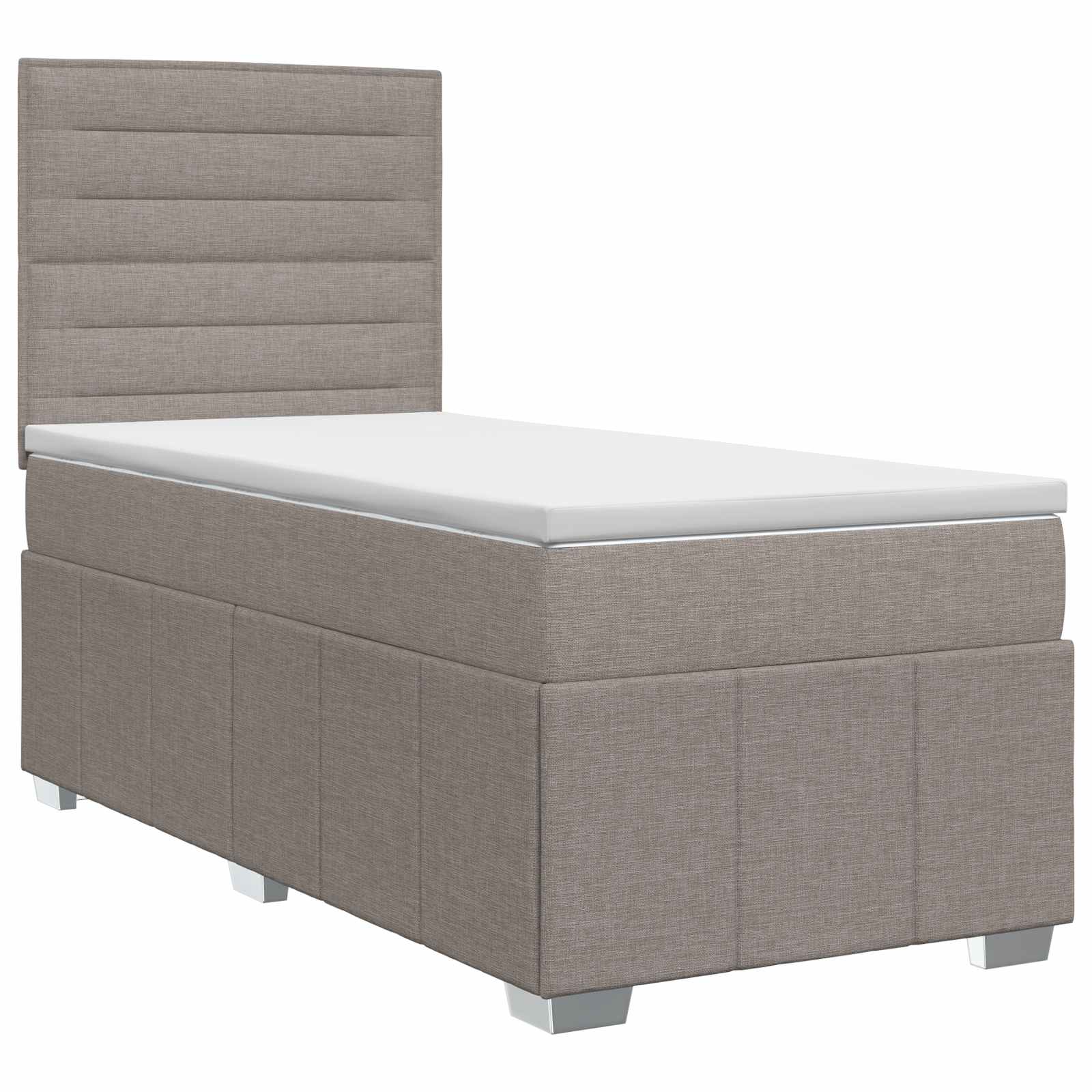 Κρεβάτι box spring με στρώμα Taupe 90 x 200 cm Ύφασμα - Pakobazaar