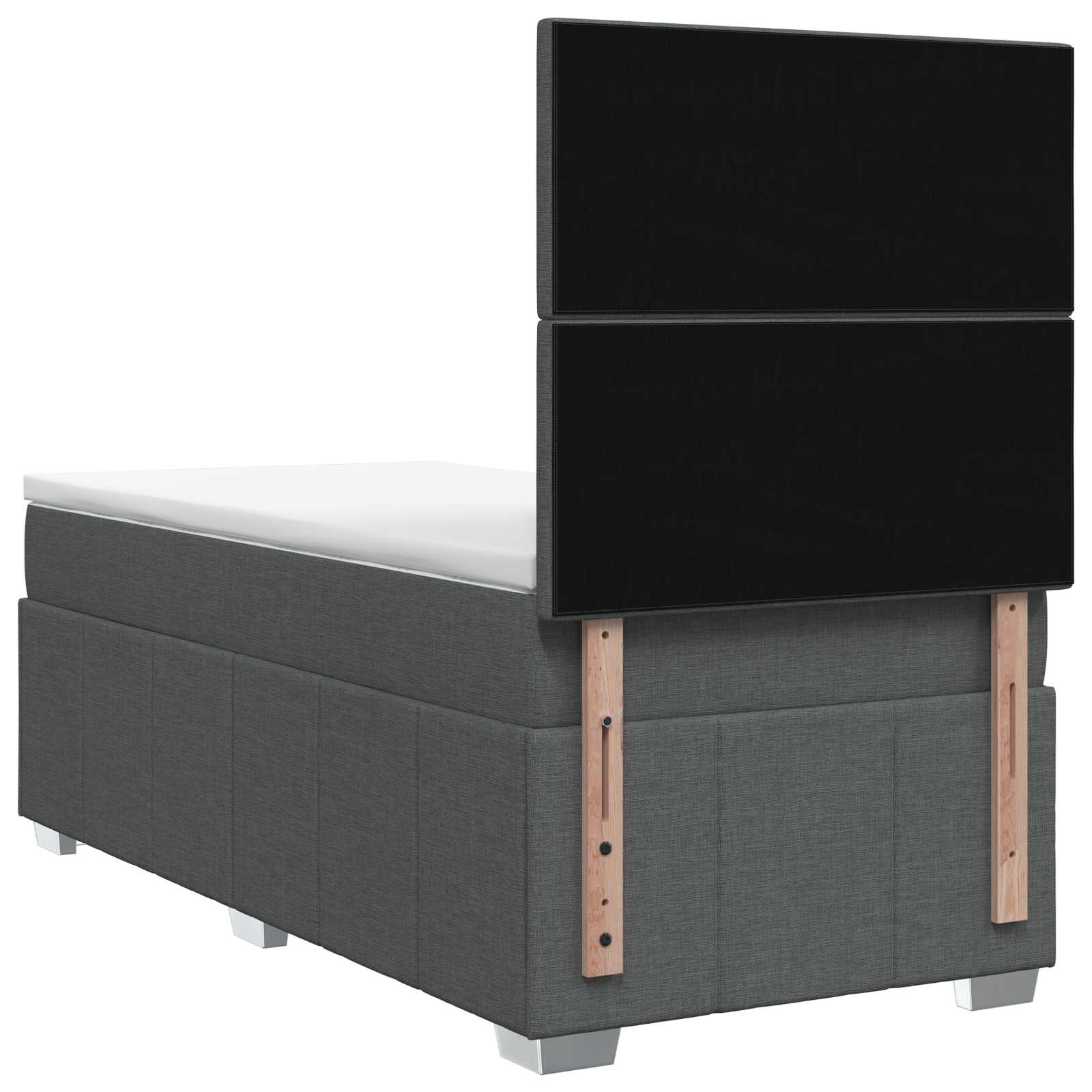 Κρεβάτι box spring με στρώμα Σκούρο Γκρι 100 x 200 cm Ύφασμα - Pakobazaar