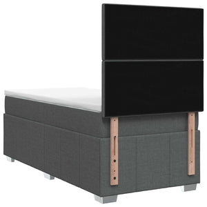 Κρεβάτι box spring με στρώμα Σκούρο Γκρι 100 x 200 cm Ύφασμα - Pakobazaar