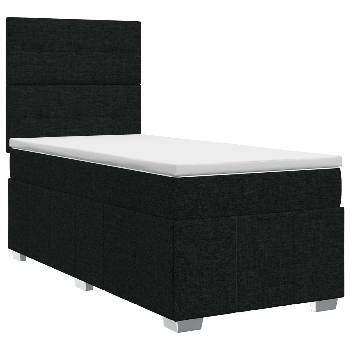Κρεβάτι box spring με στρώμα Μαύρο 100 x 200 cm Ύφασμα - Pakobazaar