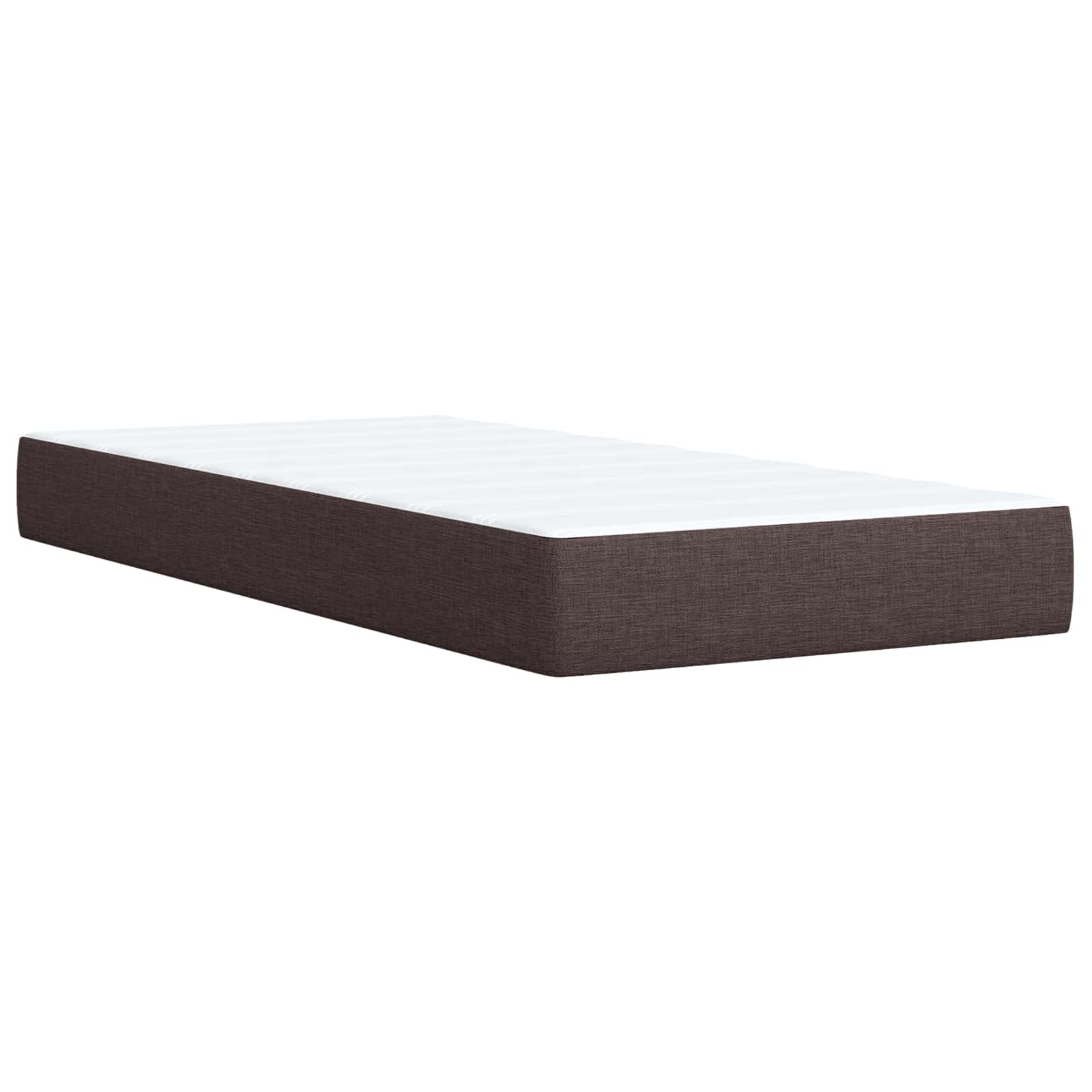 Κρεβάτι box spring με στρώμα Σκούρο Καφέ 100 x 200 cm Ύφασμα - Pakobazaar