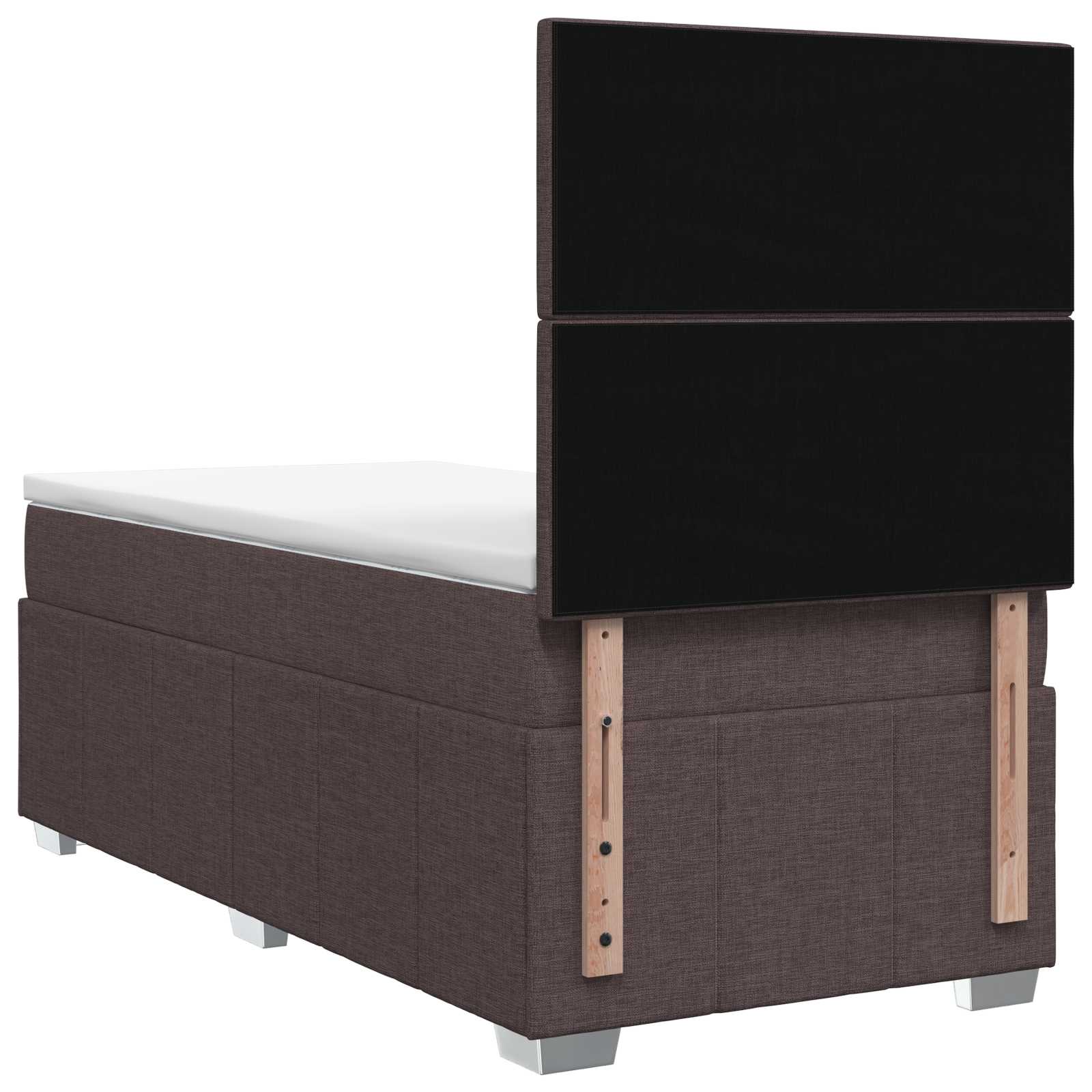 Κρεβάτι box spring με στρώμα Σκούρο Καφέ 100 x 200 cm Ύφασμα - Pakobazaar