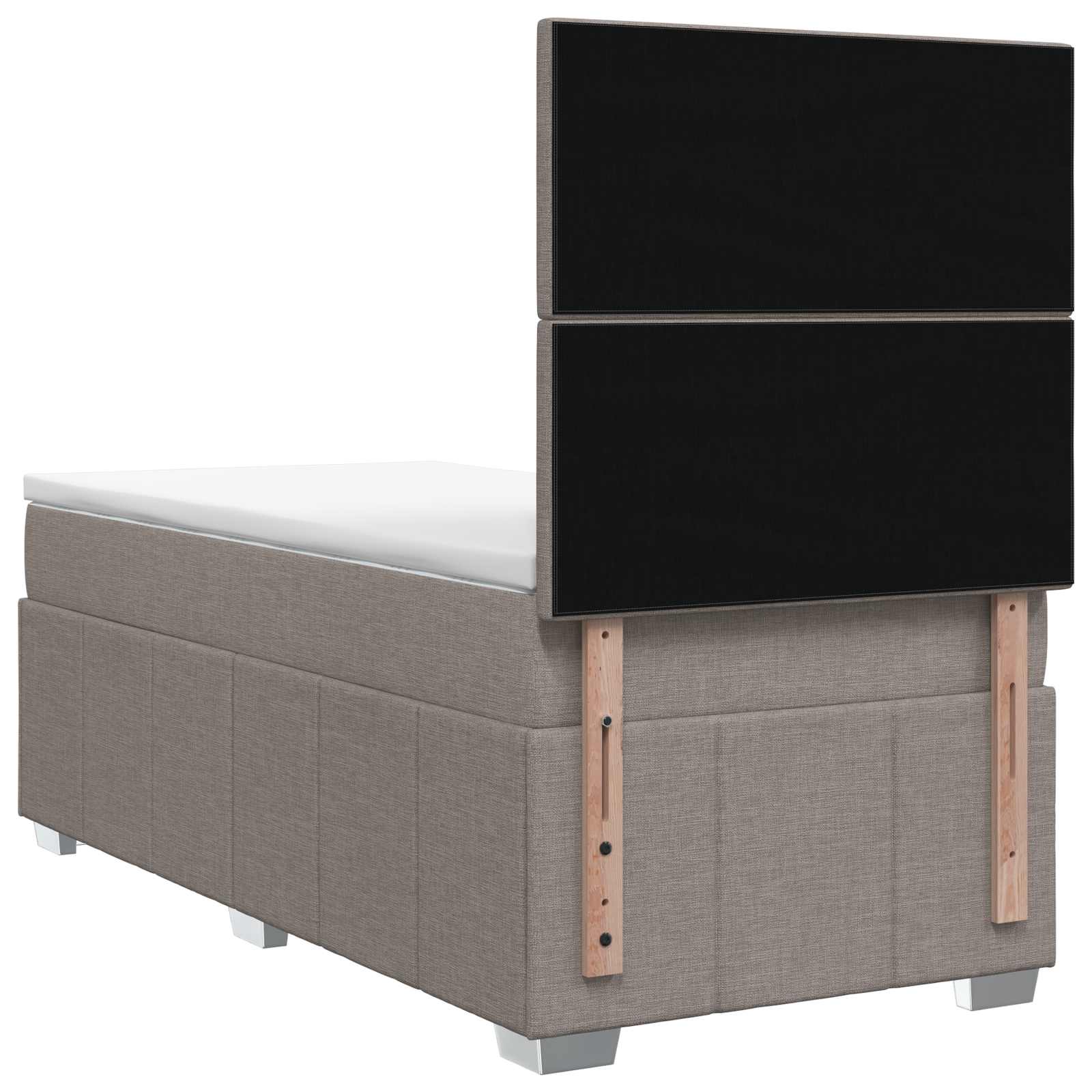 Κρεβάτι box spring με στρώμα Taupe 100 x 200 cm Ύφασμα - Pakobazaar