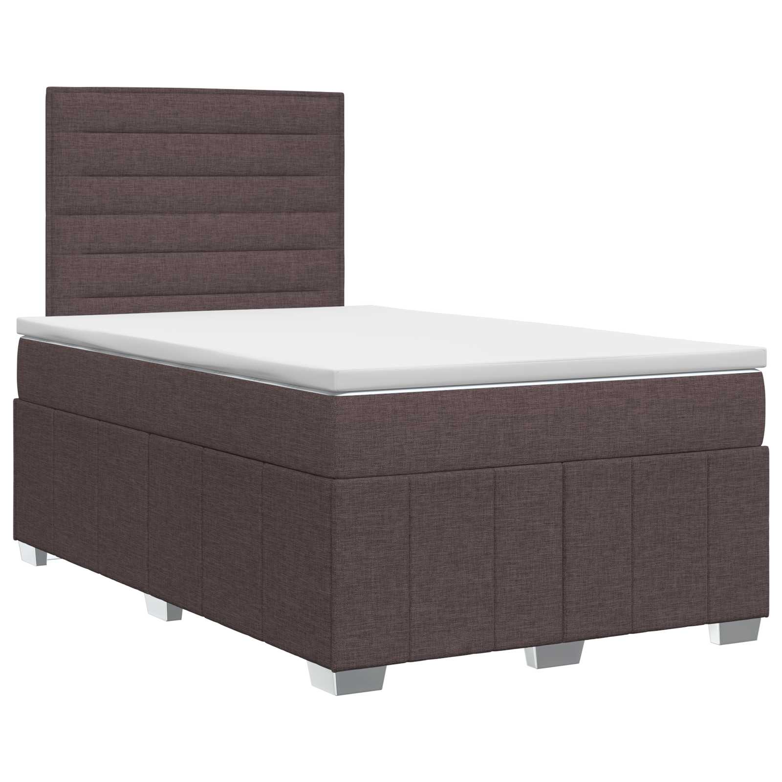 Κρεβάτι box spring με στρώμα Σκούρο Καφέ 120 x 190 cm Ύφασμα - Pakobazaar
