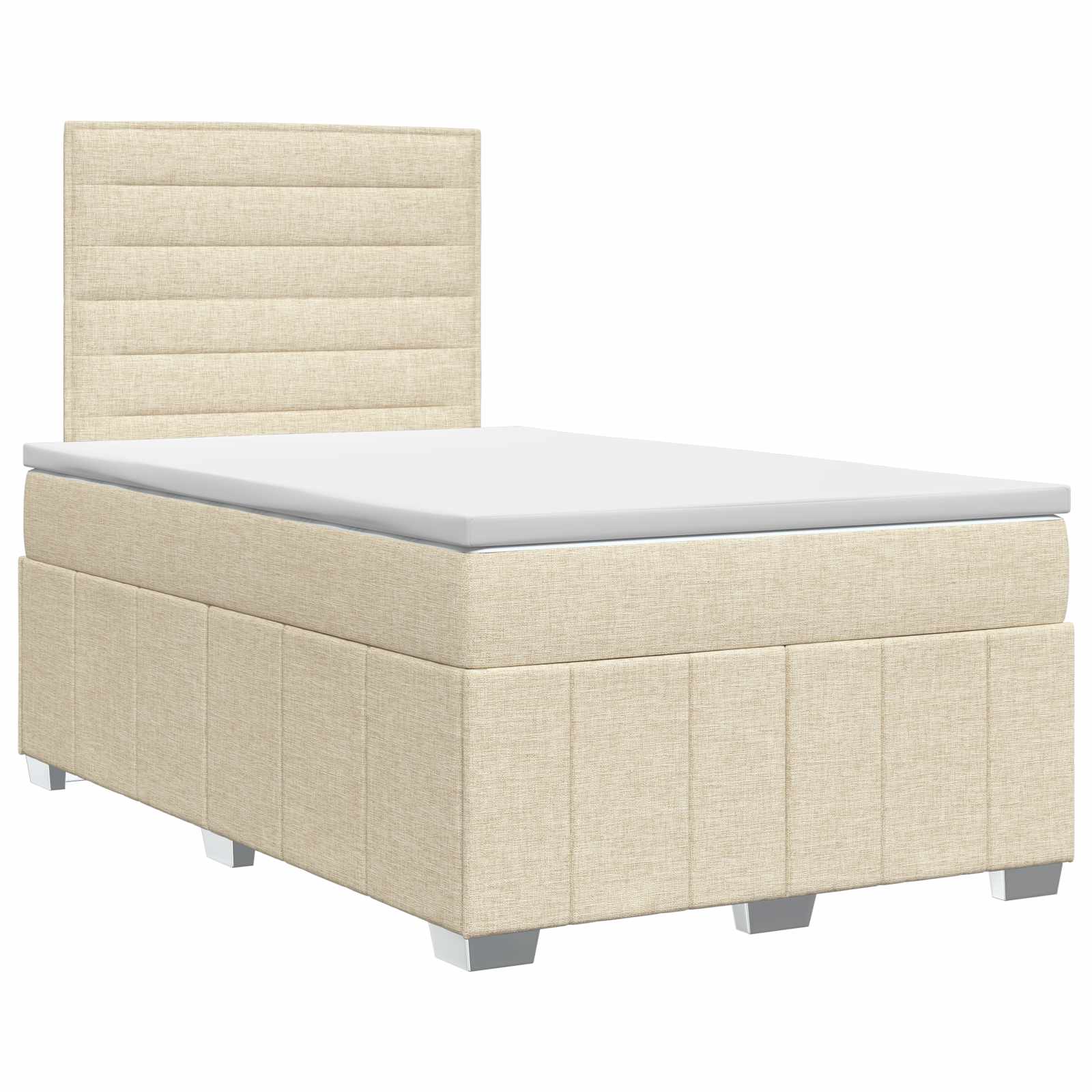 Κρεβάτι box spring με στρώμα Κρεμ 120 x 190 cm Ύφασμα