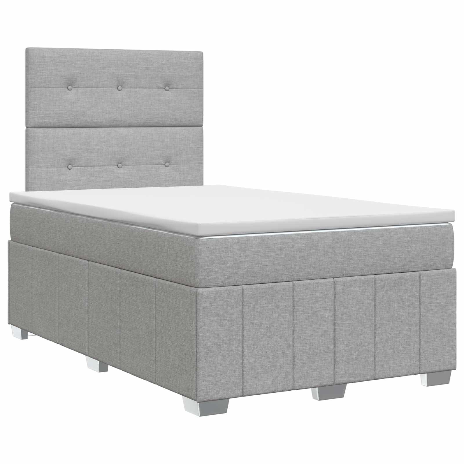 Κρεβάτι box spring με στρώμα Ανοιχτό γκρι 120 x 190 cm Ύφασμα - Pakobazaar