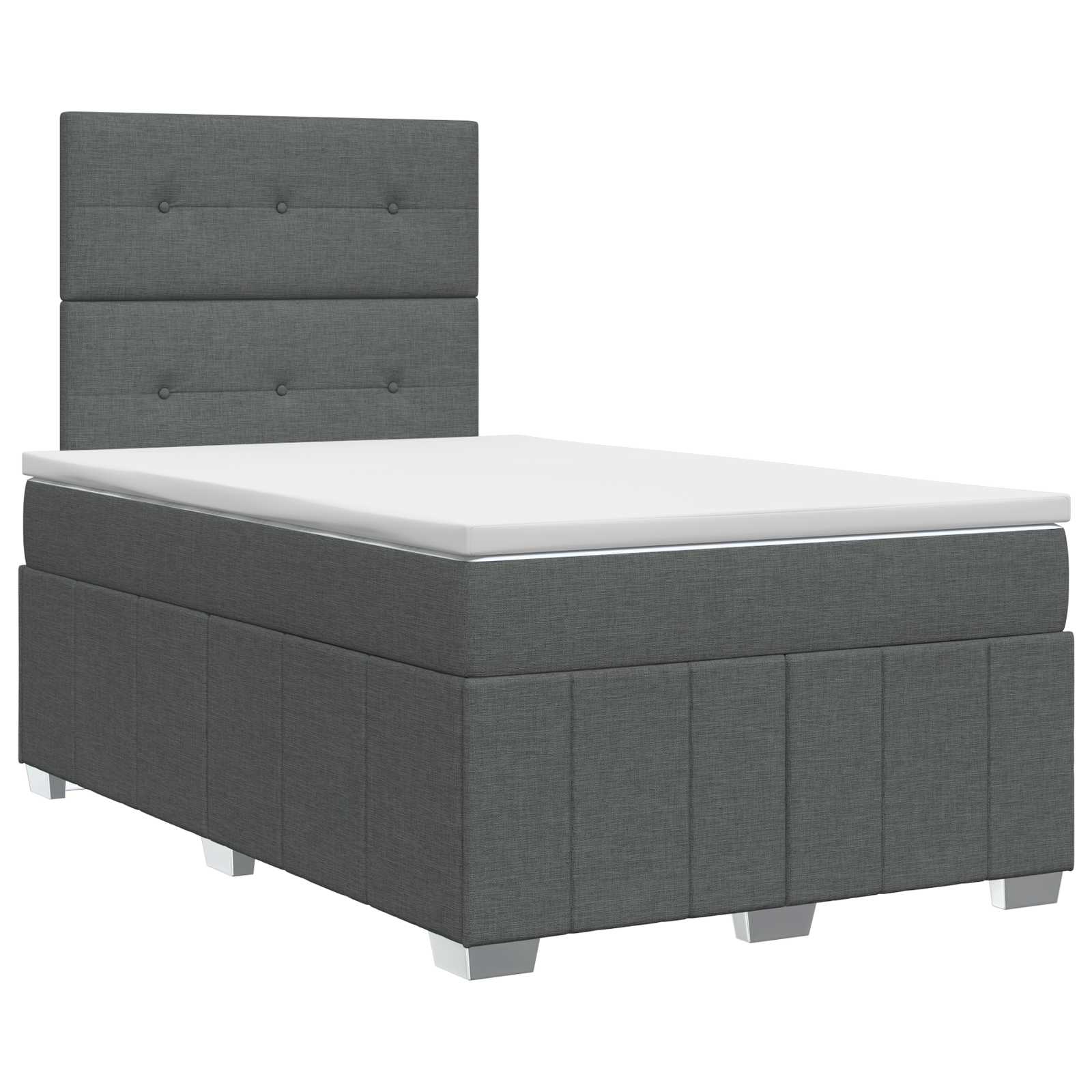Κρεβάτι box spring με στρώμα Σκούρο Γκρι 120 x 190 cm Ύφασμα - Pakobazaar