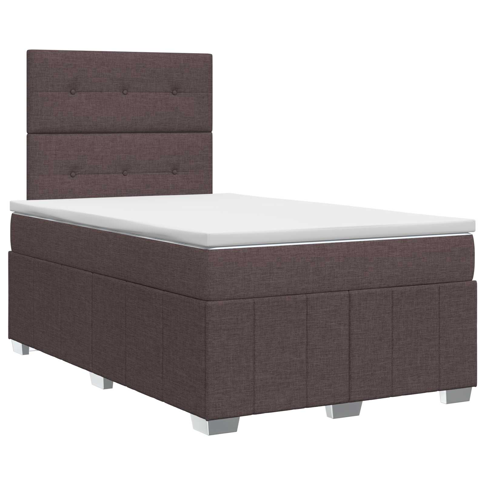 Κρεβάτι box spring με στρώμα Σκούρο Καφέ 120 x 190 cm Ύφασμα - Pakobazaar