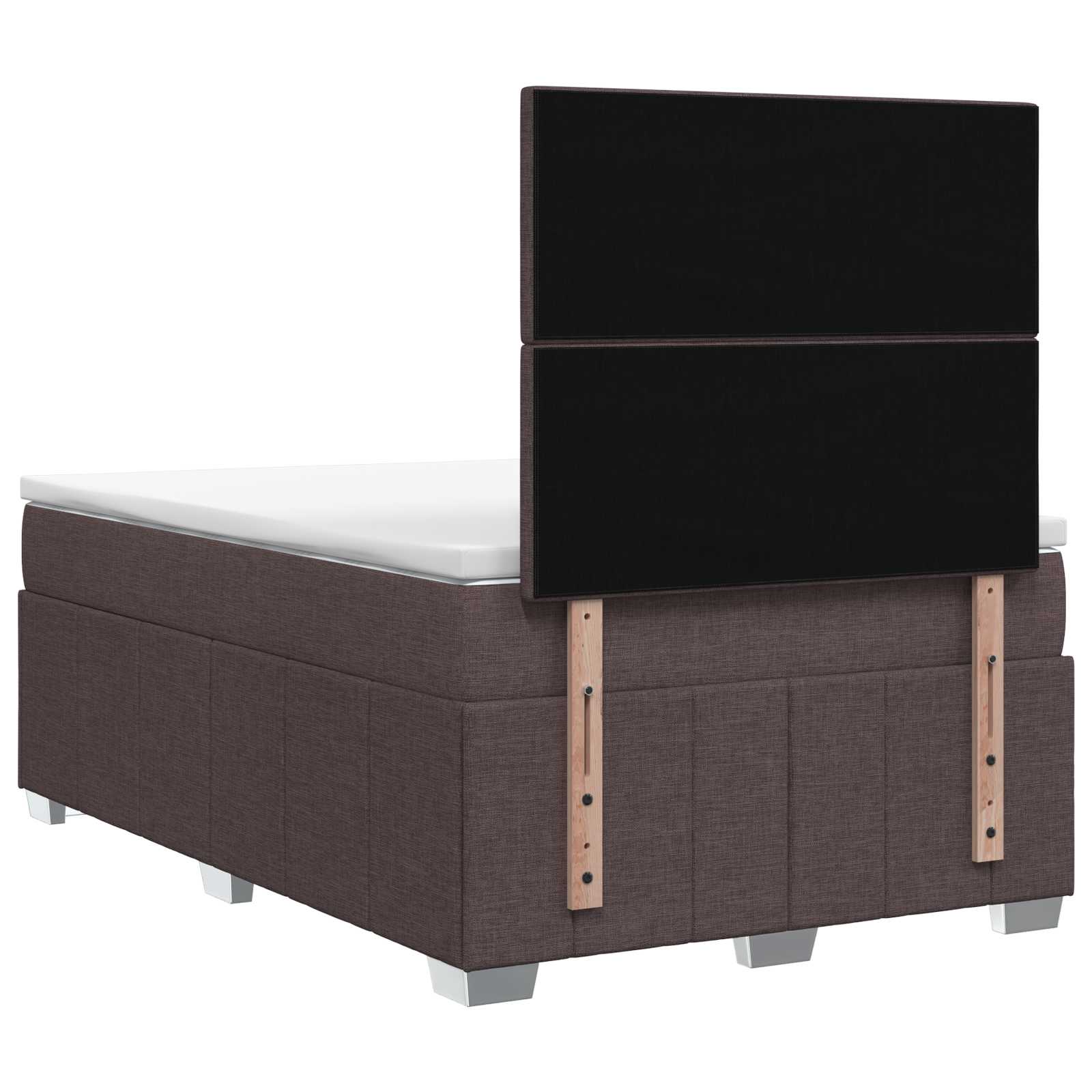 Κρεβάτι box spring με στρώμα Σκούρο Καφέ 120 x 190 cm Ύφασμα - Pakobazaar