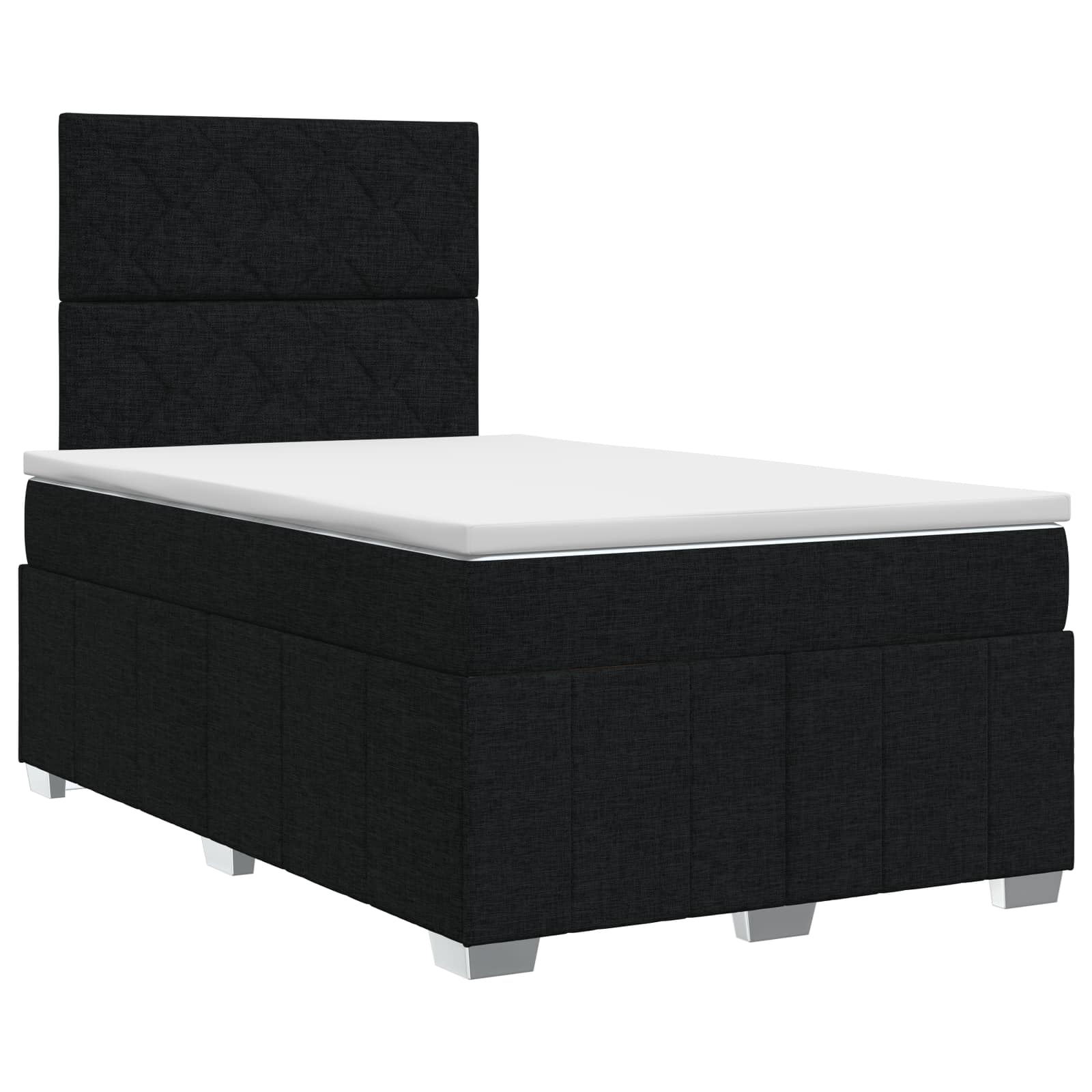 Κρεβάτι box spring με στρώμα Μαύρο 120 x 190 cm Ύφασμα
