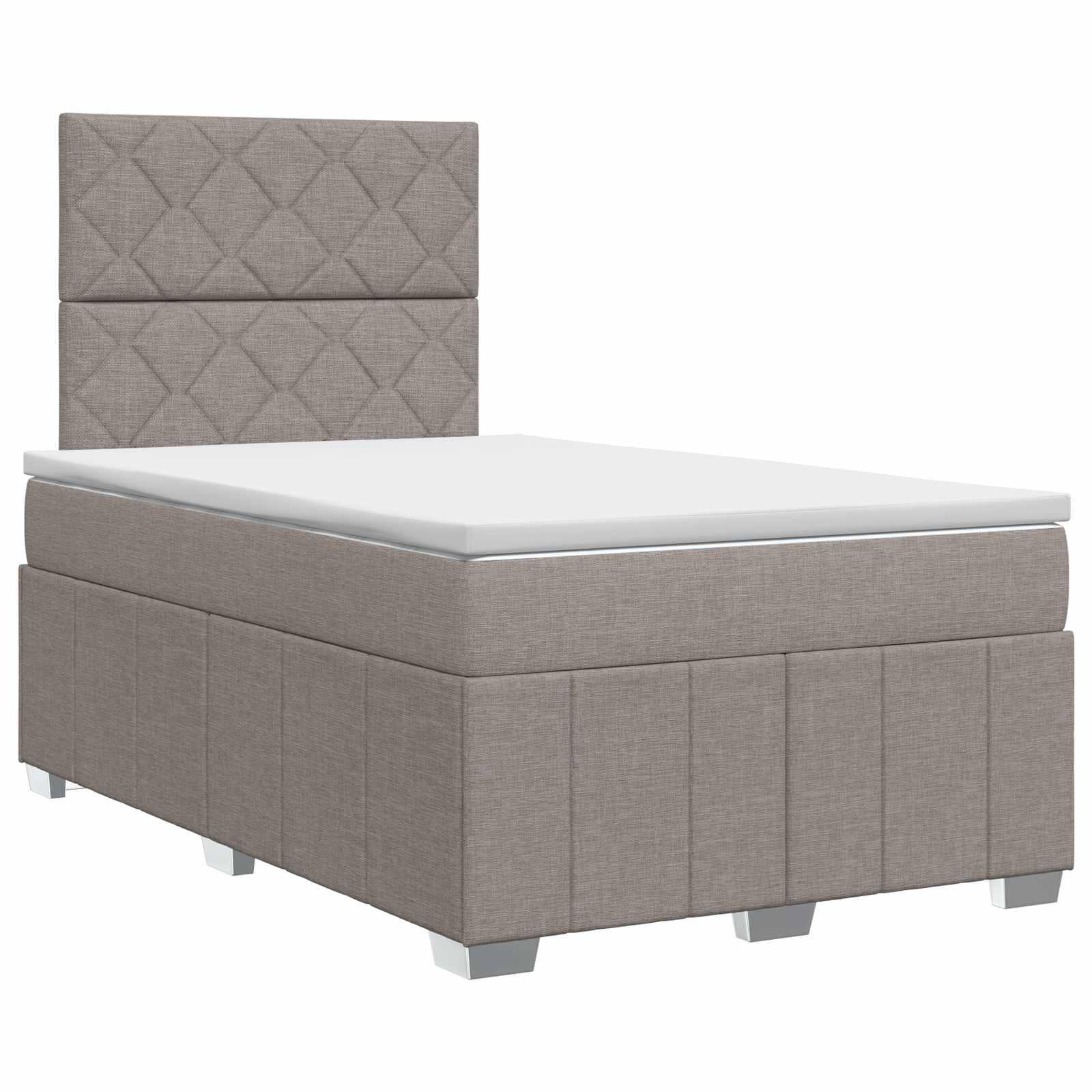 Κρεβάτι box spring με στρώμα Taupe 120 x 190 cm Ύφασμα - Pakobazaar
