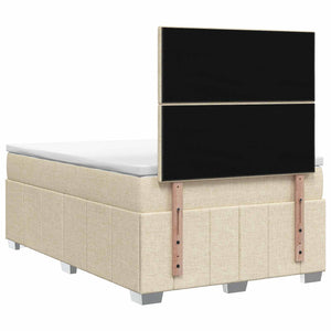 Κρεβάτι box spring με στρώμα Κρεμ 120 x 190 cm Ύφασμα - Pakobazaar