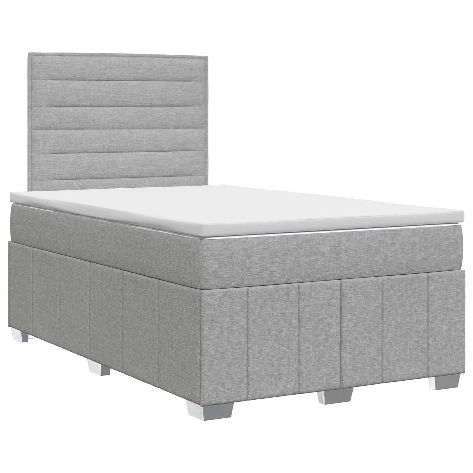 Κρεβάτι box spring με στρώμα Ανοιχτό γκρι 120 x 200 cm Ύφασμα