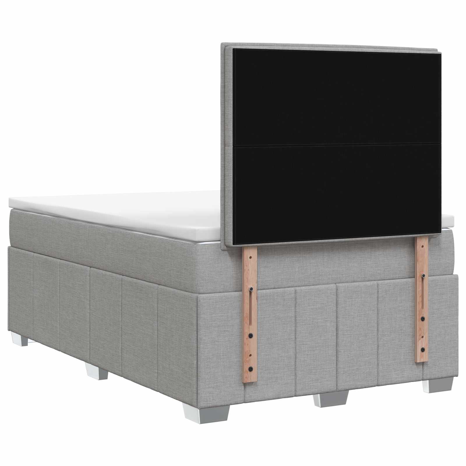 Κρεβάτι box spring με στρώμα Ανοιχτό γκρι 120 x 200 cm Ύφασμα
