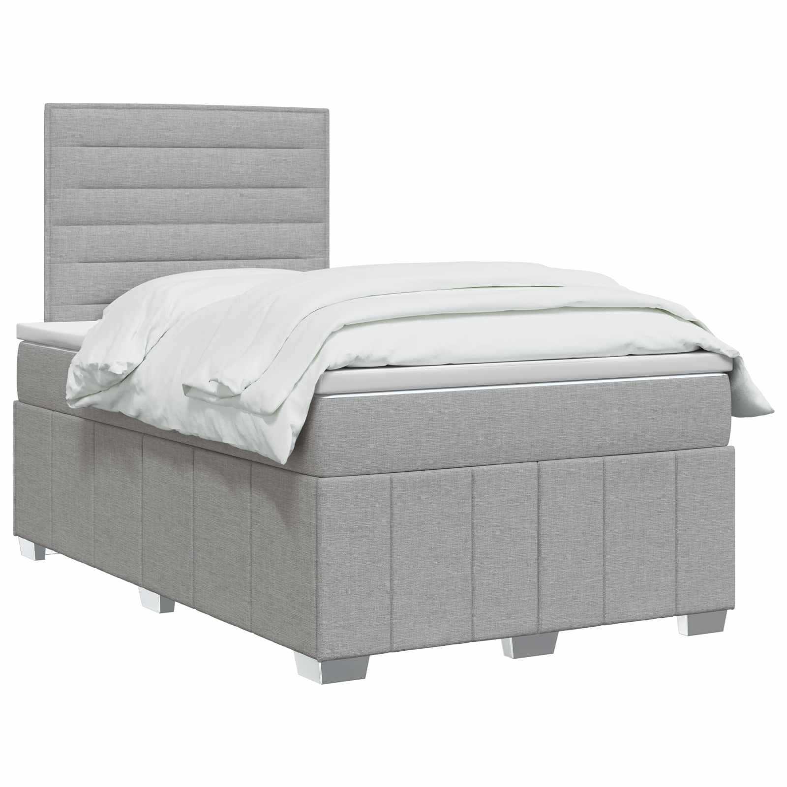 Κρεβάτι box spring με στρώμα Ανοιχτό γκρι 120 x 200 cm Ύφασμα