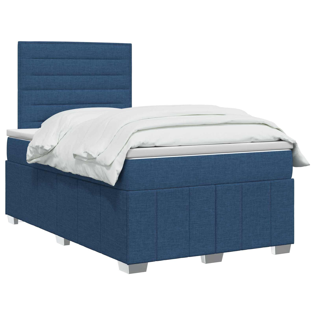 Κρεβάτι box spring με στρώμα Μπλε 120 x 200 cm Ύφασμα - Pakobazaar