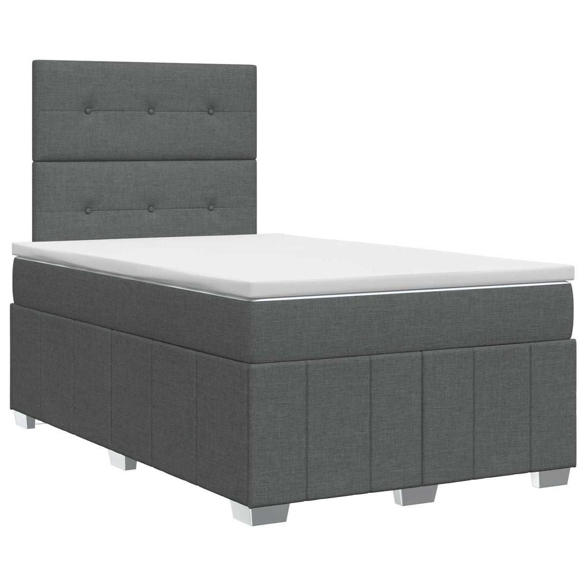 Κρεβάτι box spring με στρώμα Σκούρο Γκρι 120 x 200 cm Ύφασμα - Pakobazaar