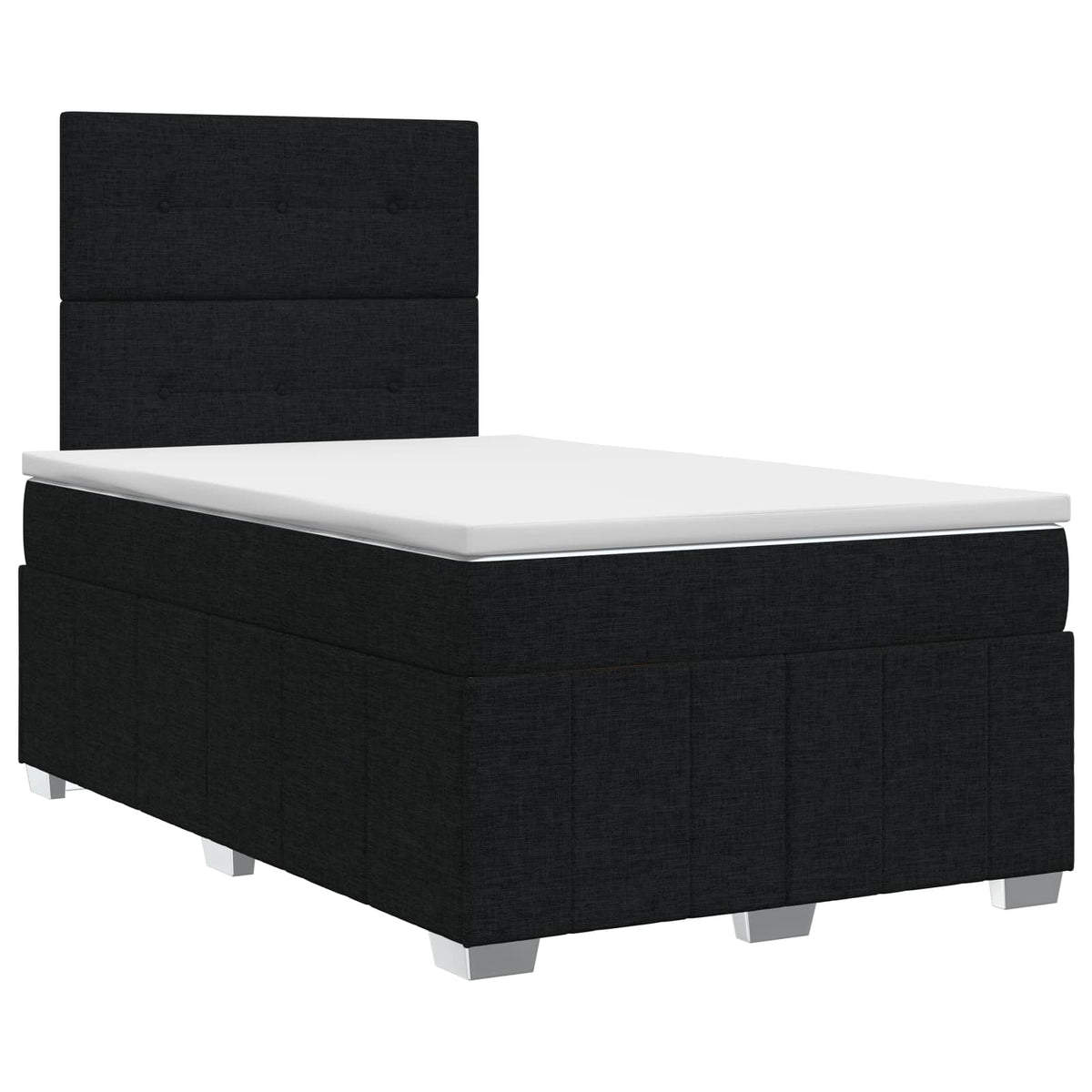 Κρεβάτι box spring με στρώμα Μαύρο 120 x 200 cm Ύφασμα - Pakobazaar
